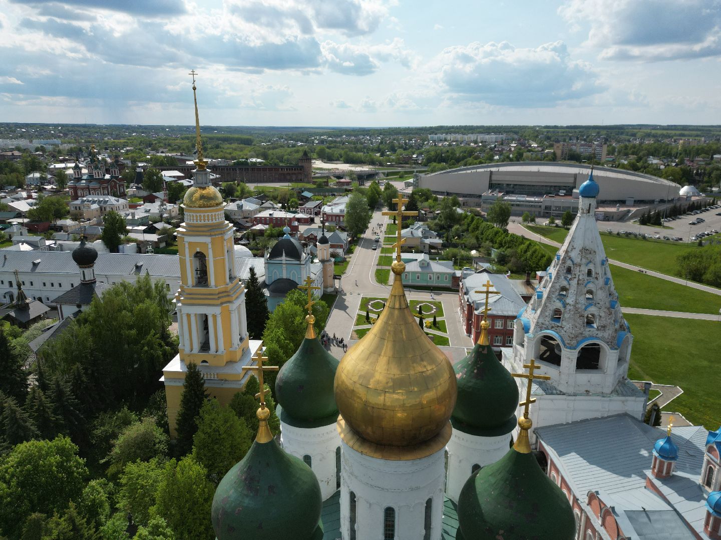 видео с коптера, коломна, храм,