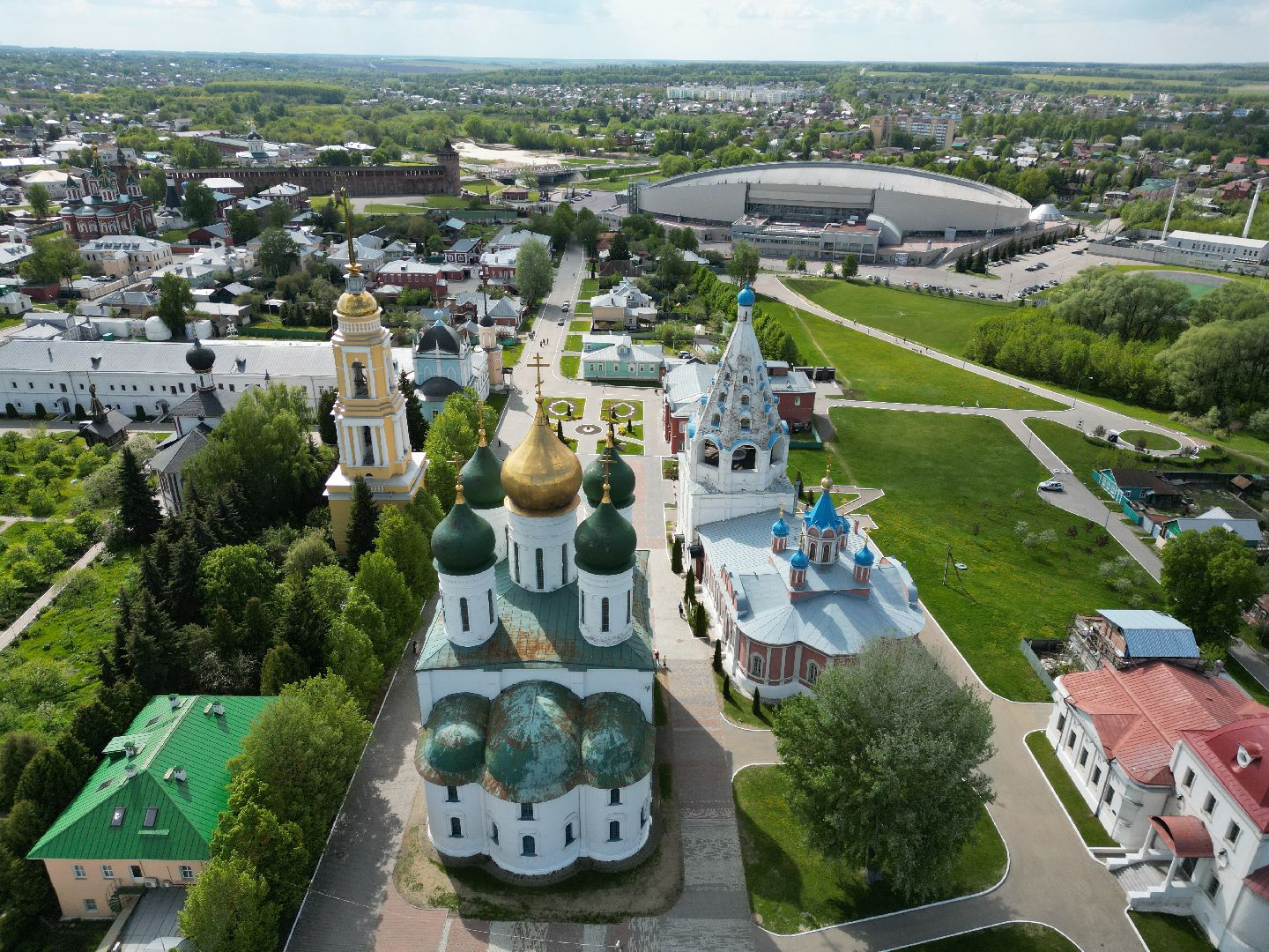 видео с коптера, коломна, храм,