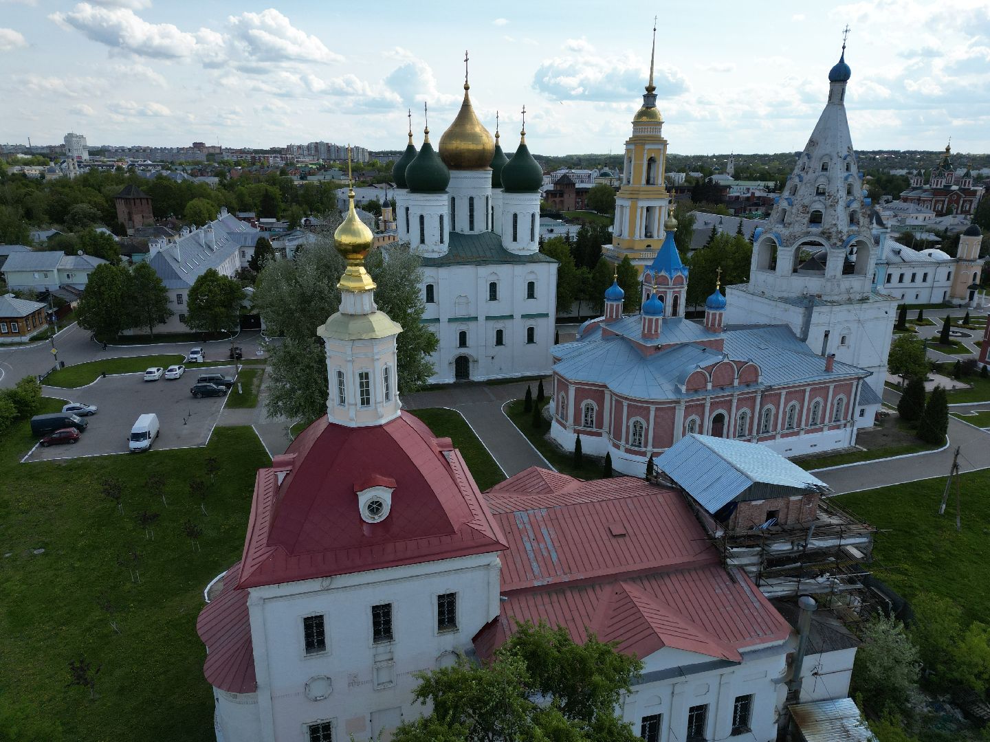видео с коптера, коломна, храм,