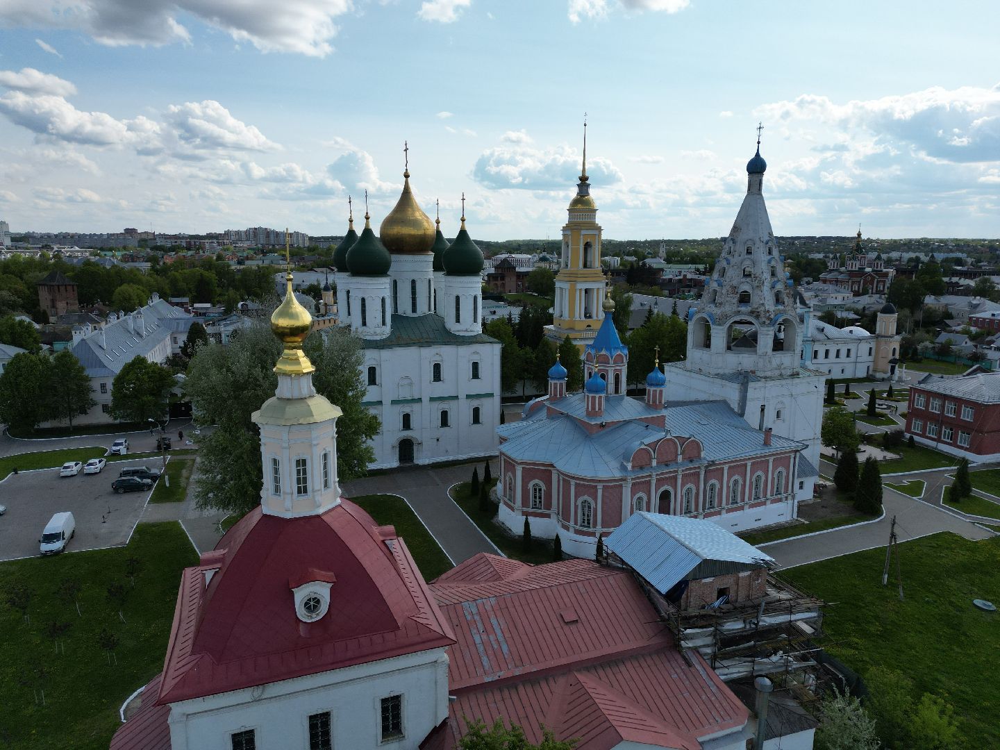 видео с коптера, коломна, храм,