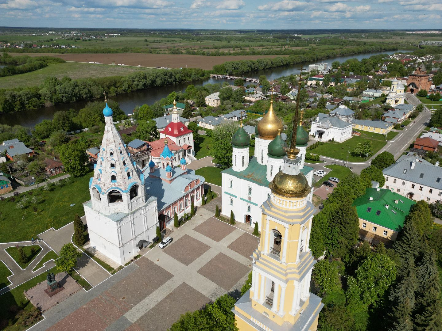 видео с коптера, коломна, храм,