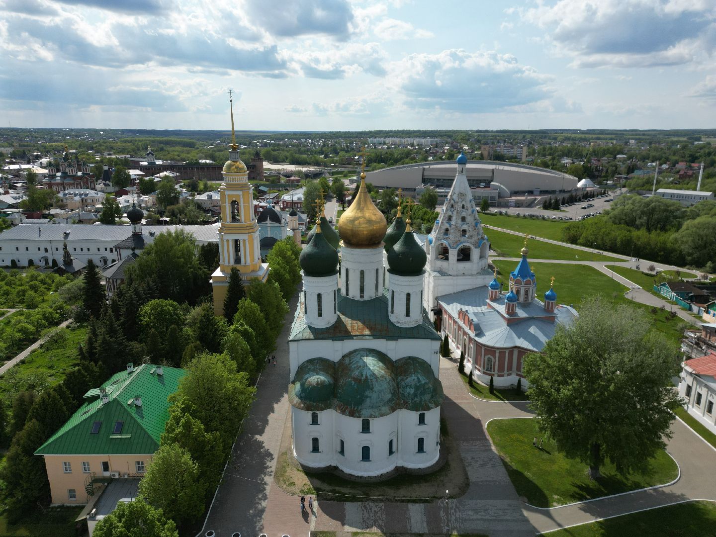 видео с коптера, коломна, храм,