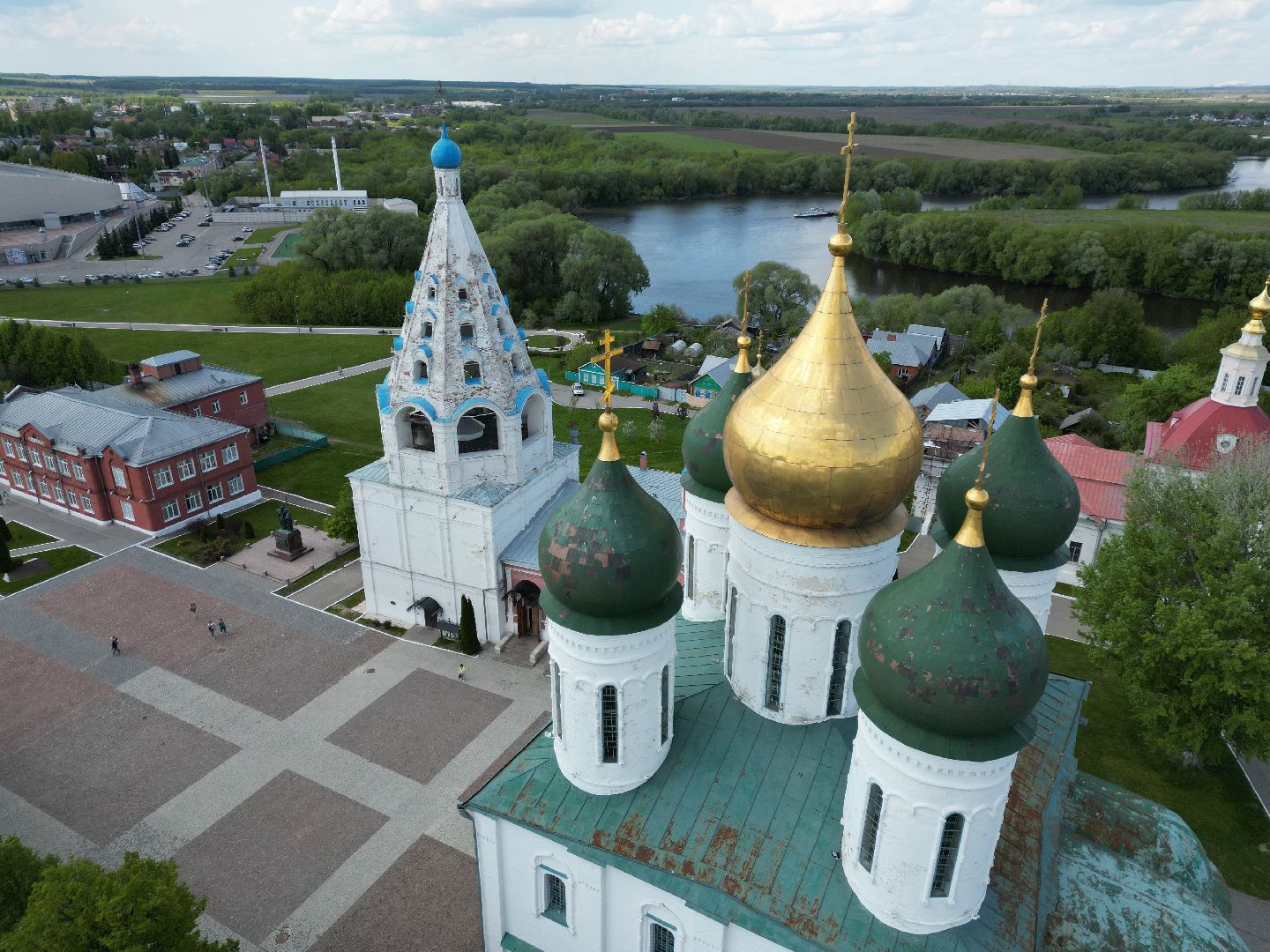 видео с коптера, коломна, храм,
