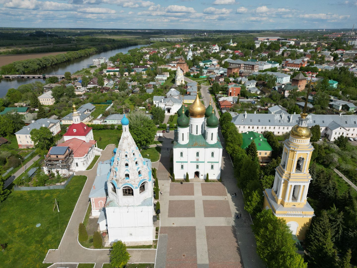 видео с коптера, коломна, храм,