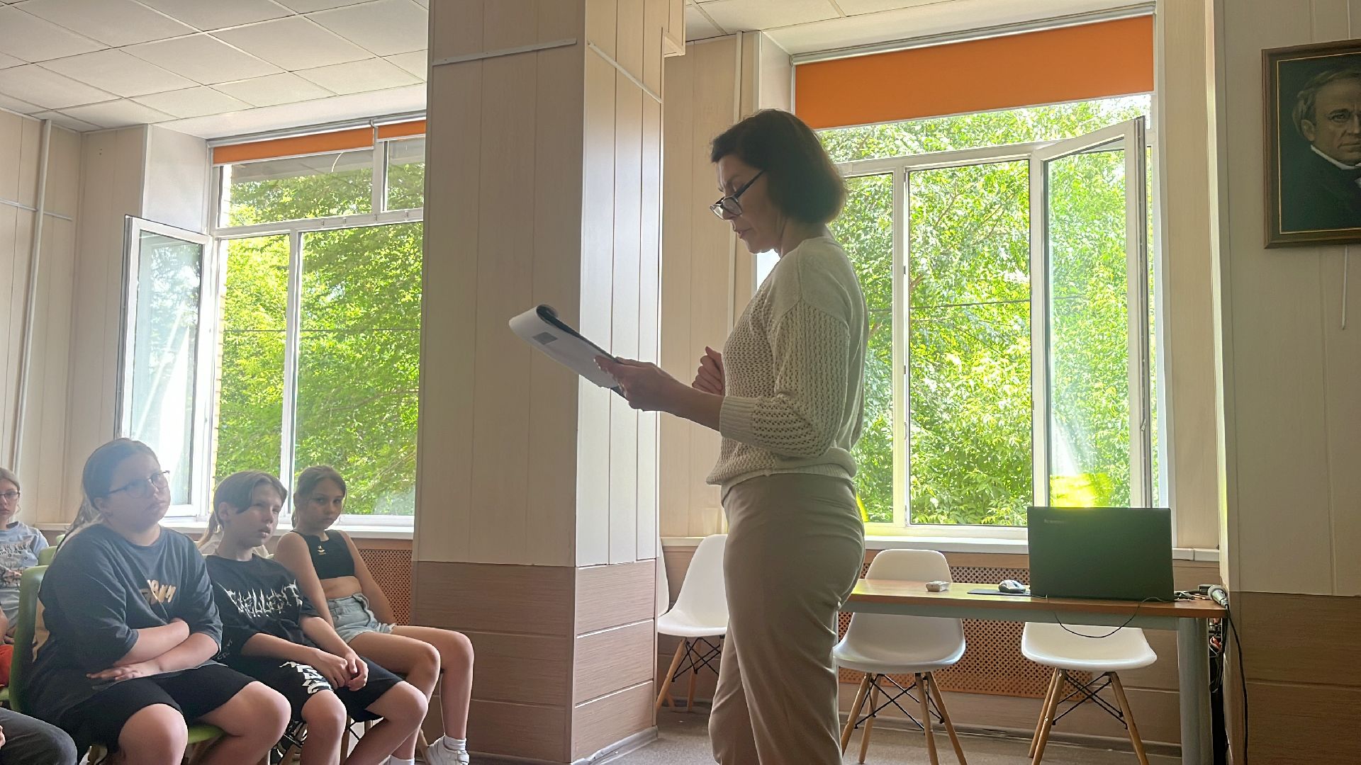 дети, детский лагерь, олимпиада, урок, библиотека,