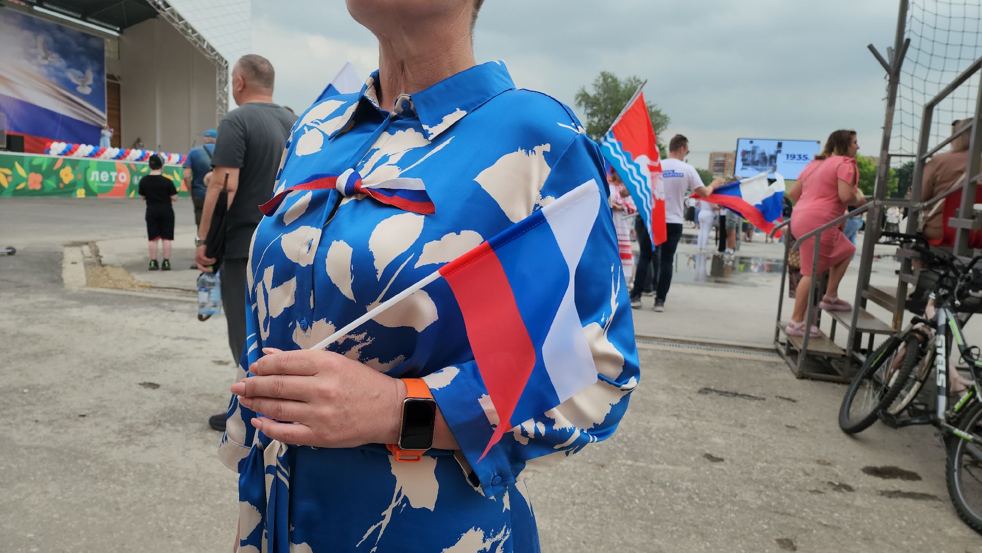 День России, Ленточка, Триколор, Долгопрудный, праздник, патриотизм,