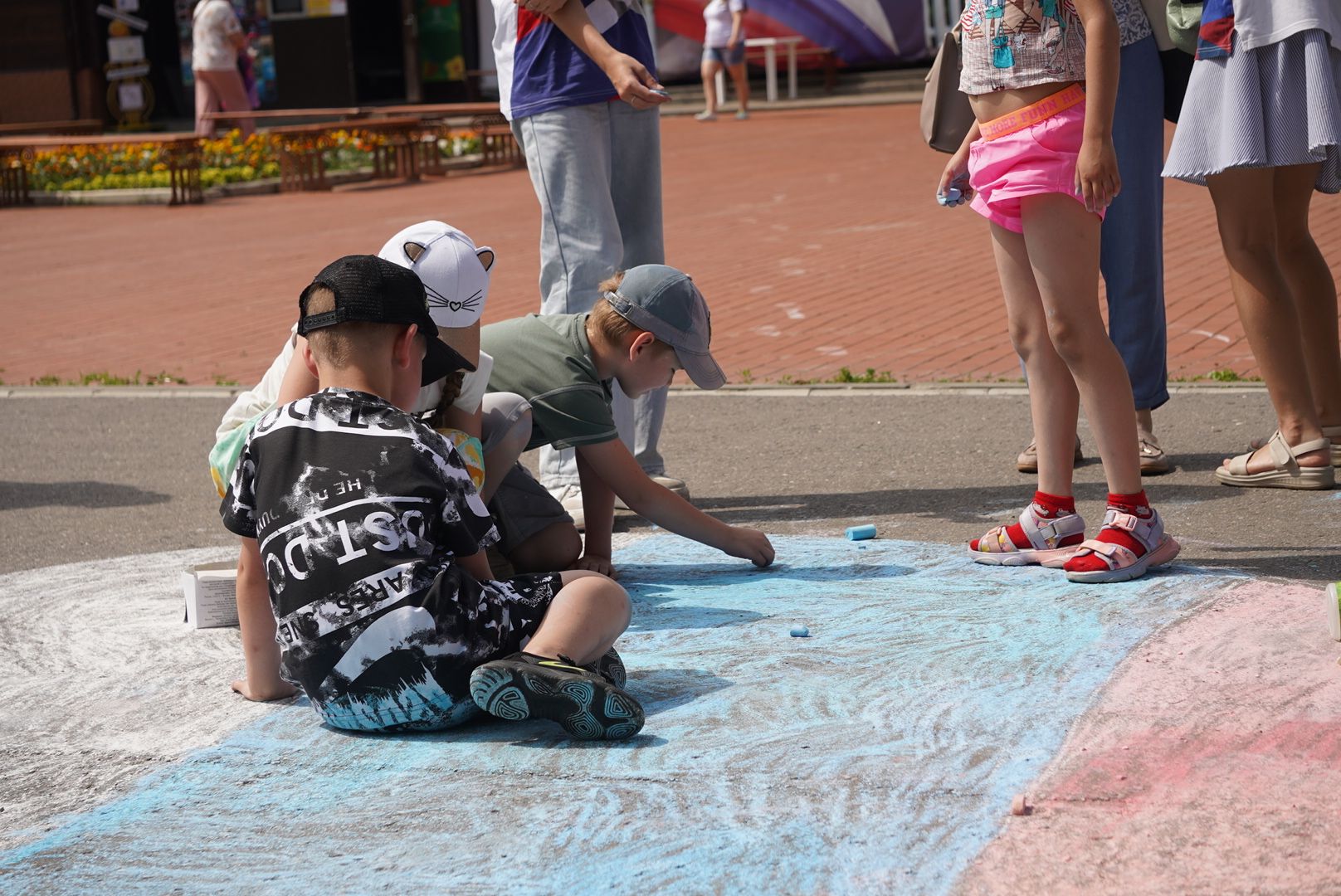 Павловский Посад, Городской округ Павловский Посад, День России, Дети, Рисунки, Мелки,