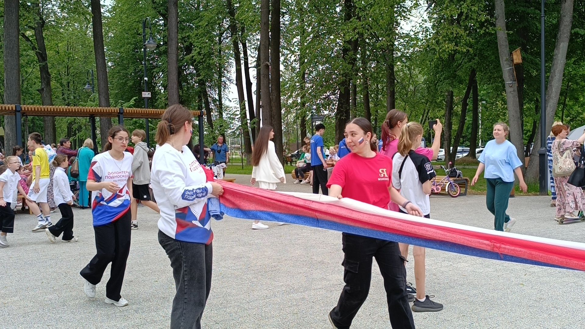 день россии 2024, парк, флешмоб, лобня, патриотизм,