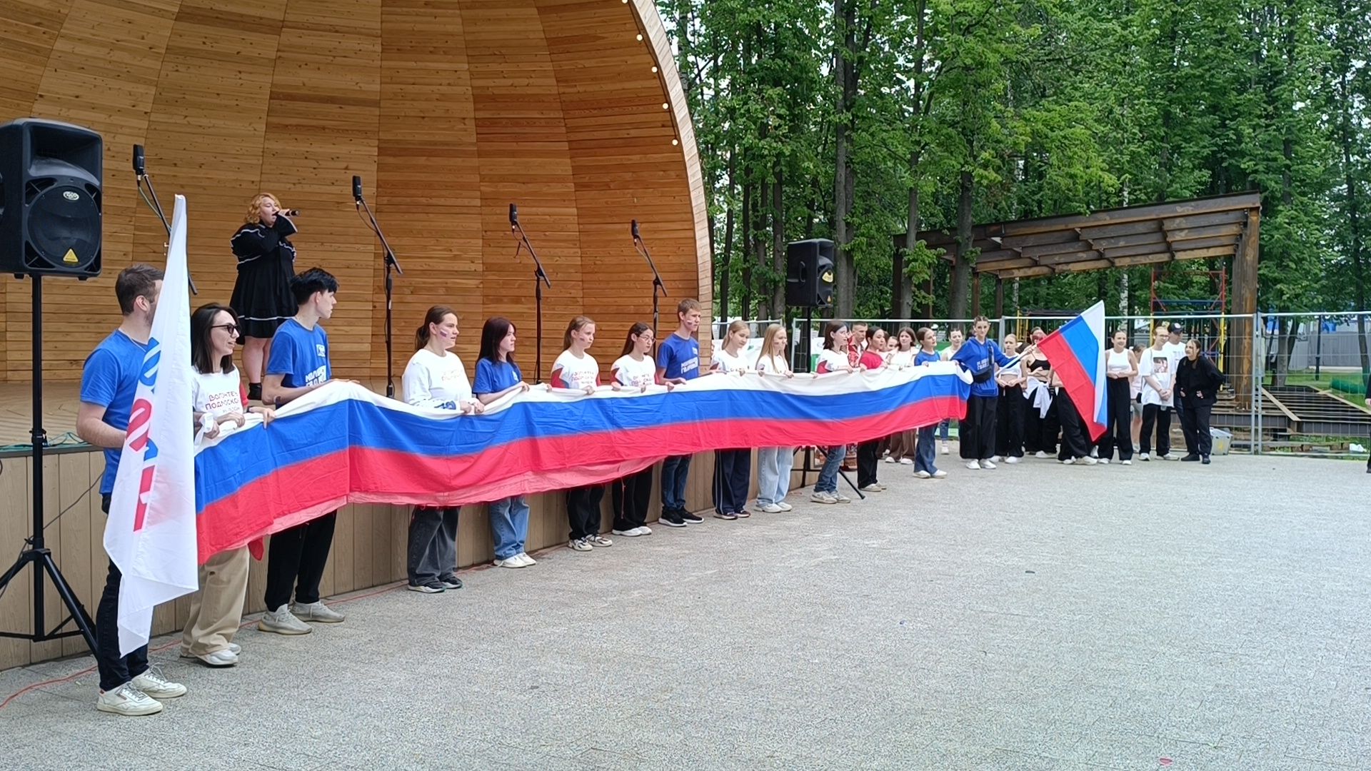 день россии 2024, парк, флешмоб, лобня, патриотизм,