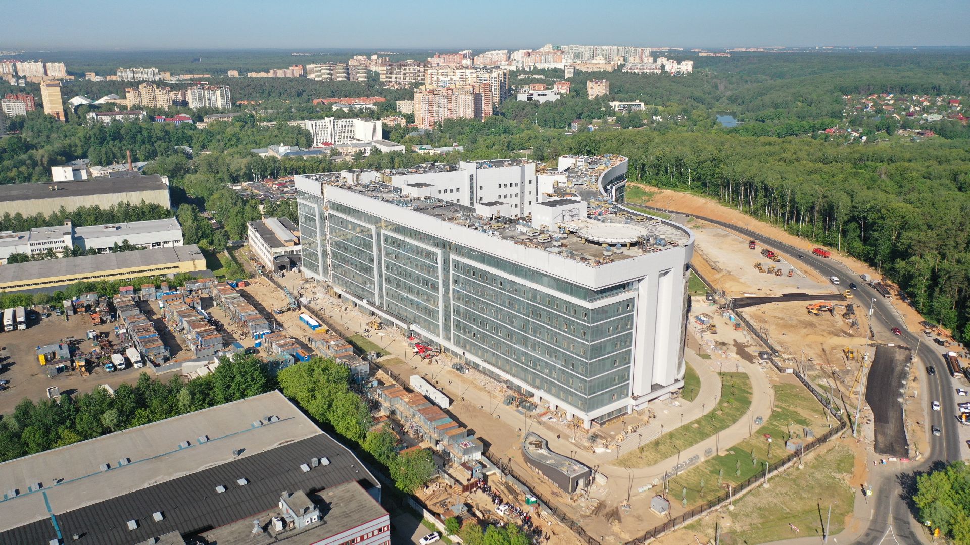 видео с коптера, больница, красногорск,