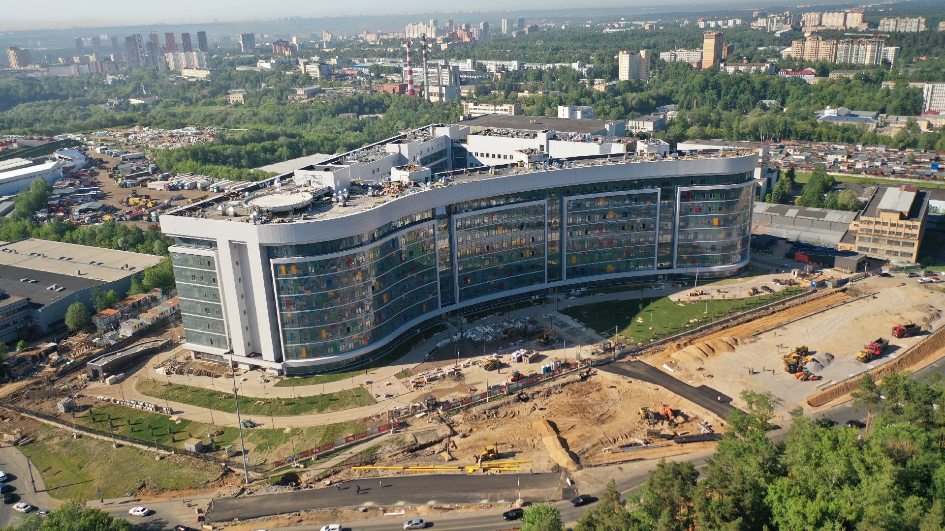 видео с коптера, больница, красногорск,