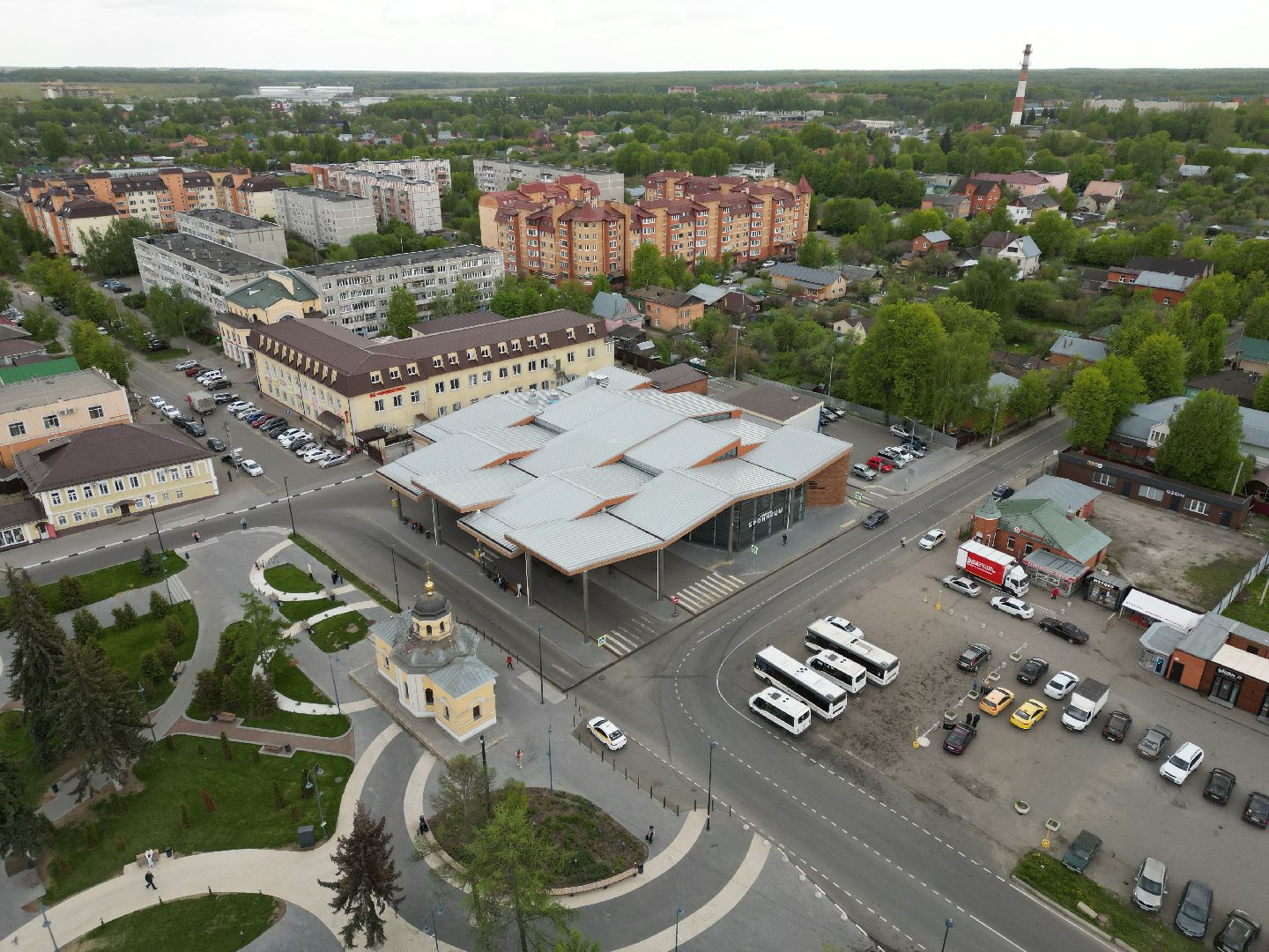 видео с коптера, бронницы, автовокзал,