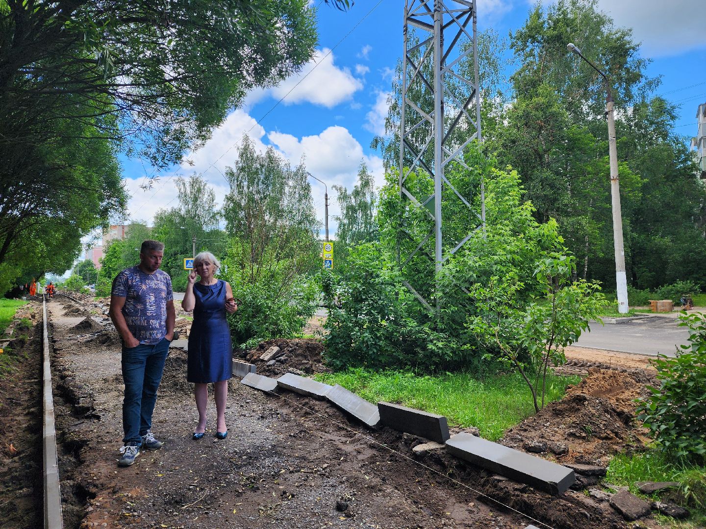 красноармейск, г.о. пушкинский, капремонт дороги, новый тротуар,