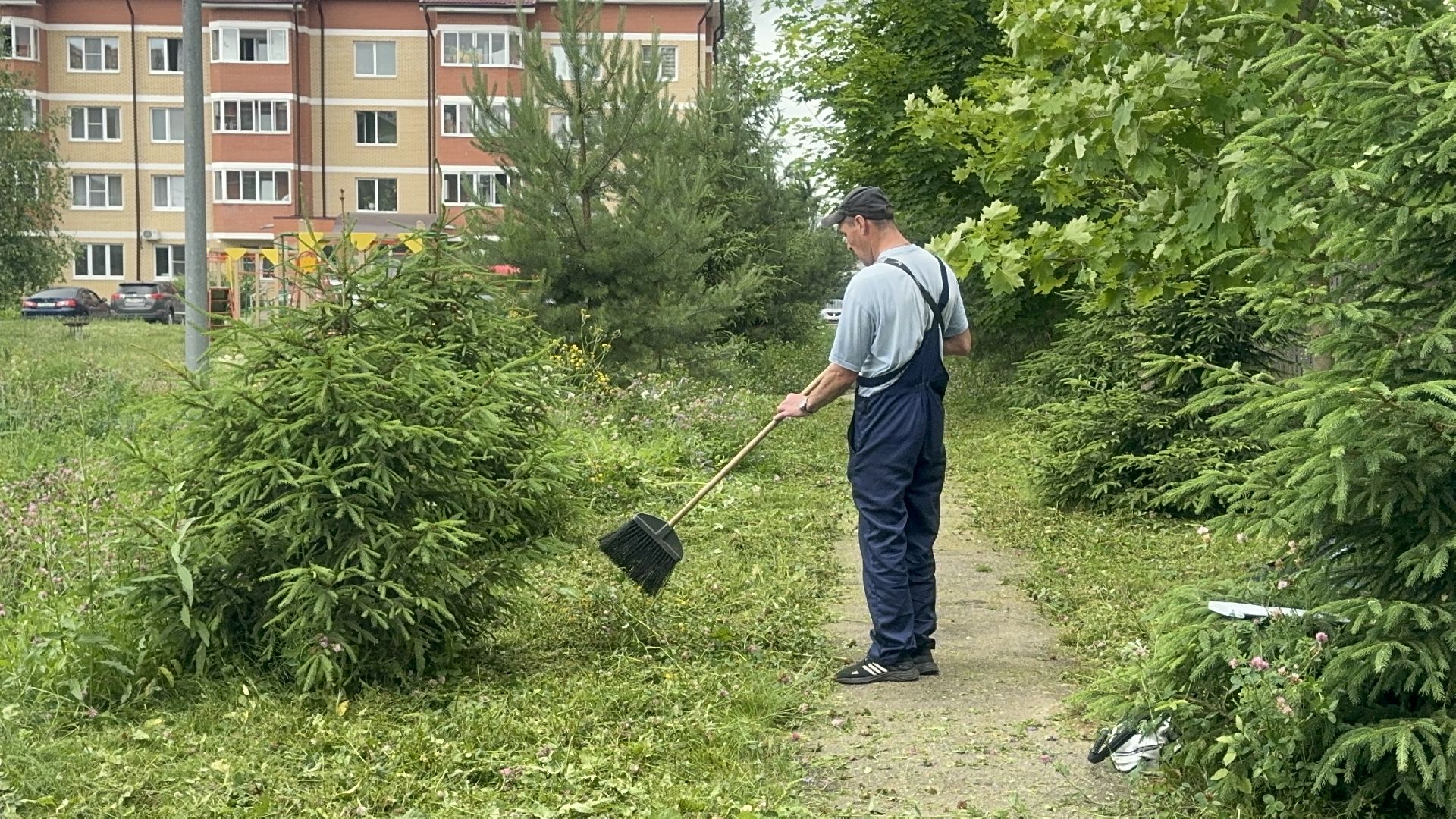 Солнечногорск, благоустройсво, уборка дворов, покос травы, промывка дорог,