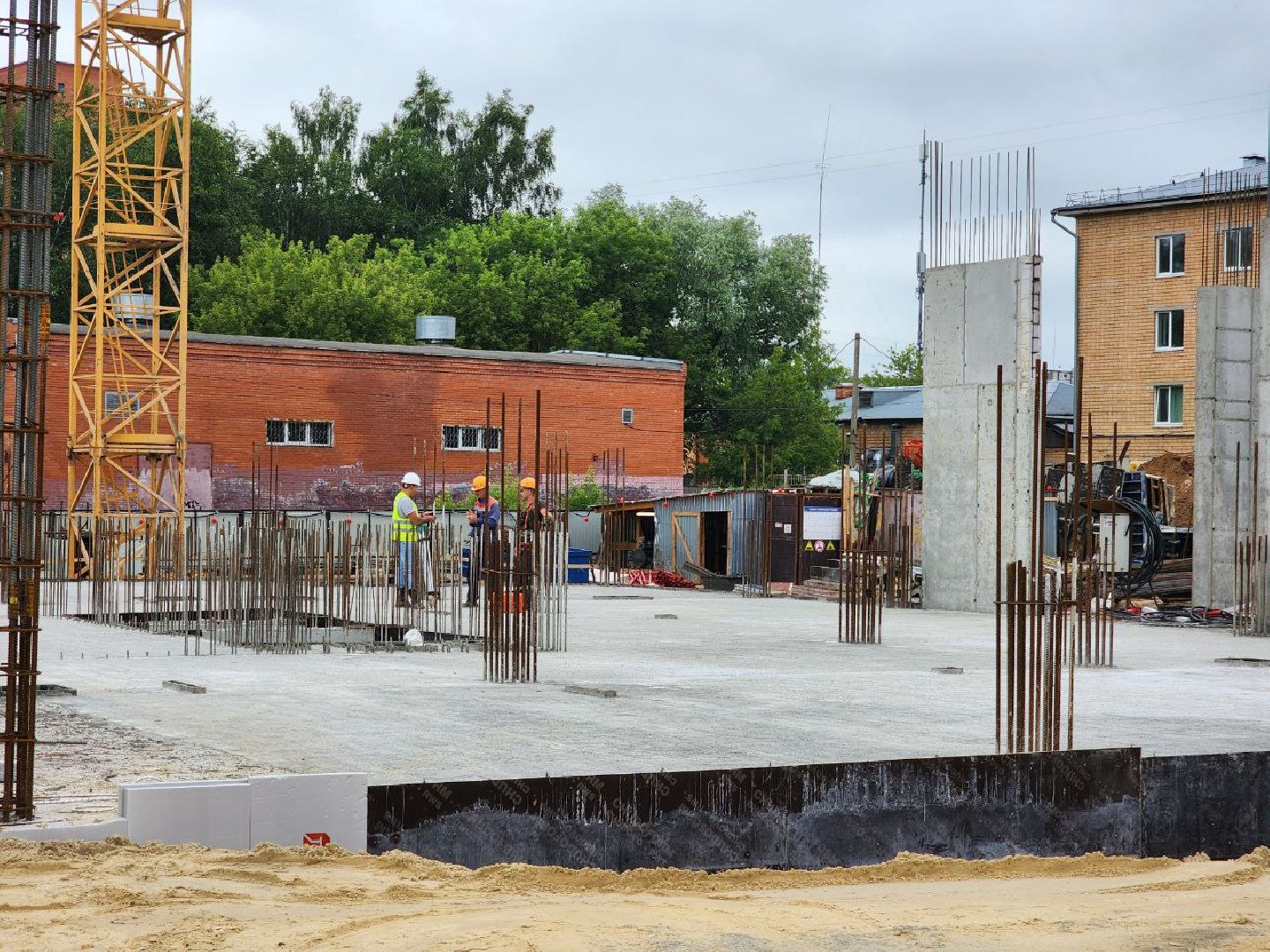 чехов, строительство, поликлиника, рабочие, дети,