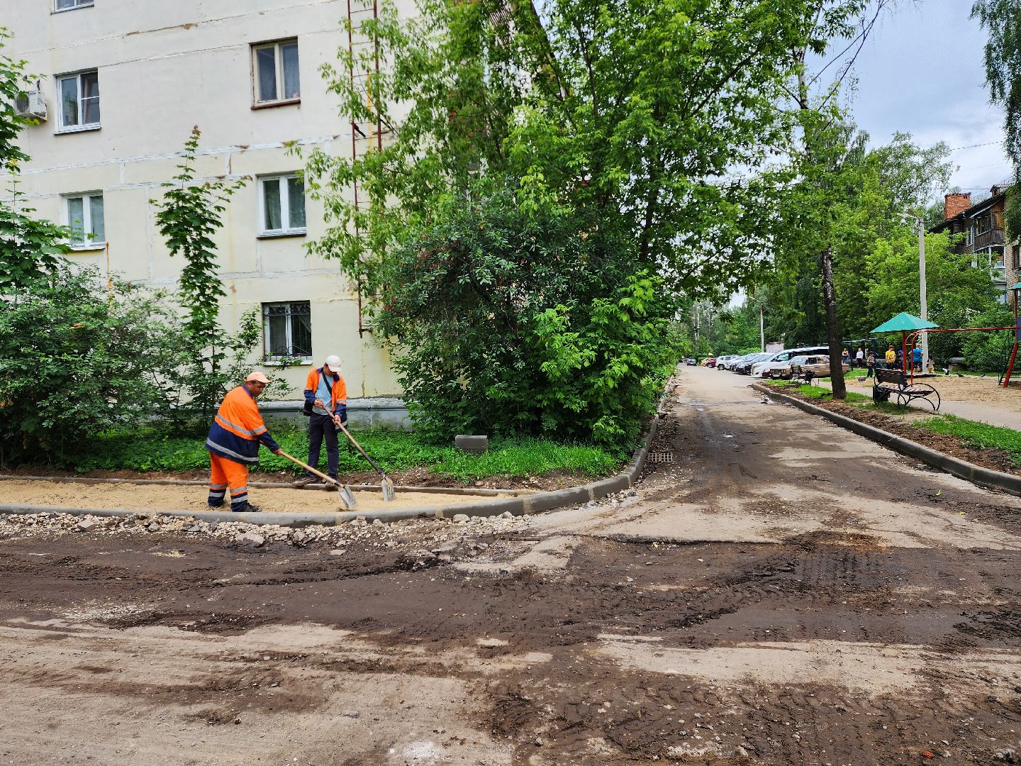 раменское, благоустройство 2023, комплексное благоустройство дворов на улице Коминтерна,
