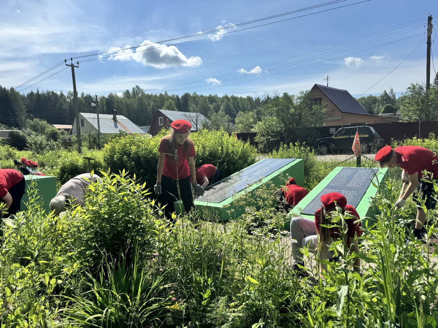 шаховская, мемориал, уборка памятников, памятная акция, юнармейские отряды,