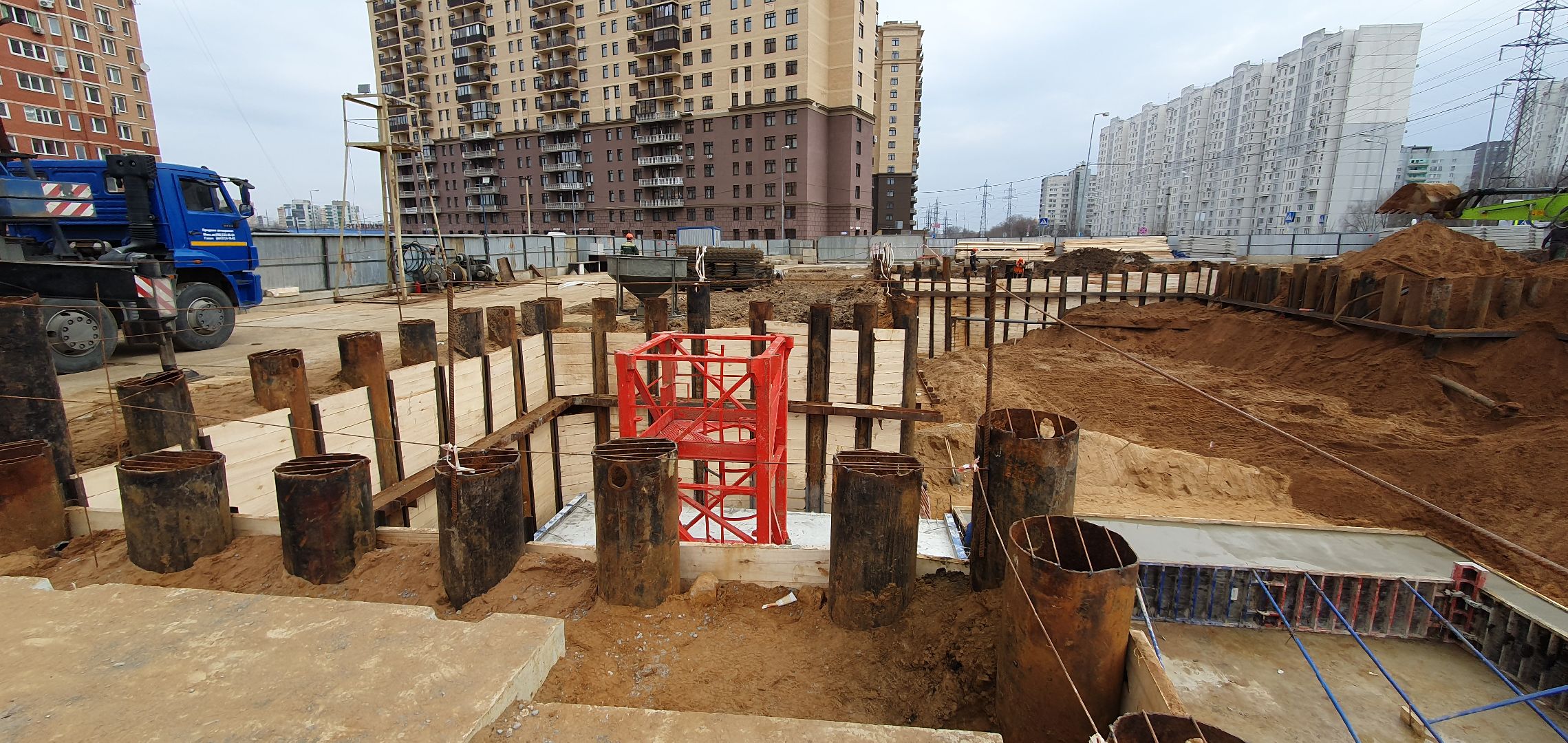 Строительство, поликлиника, Котельники, Подмосковье, нулевой цикл