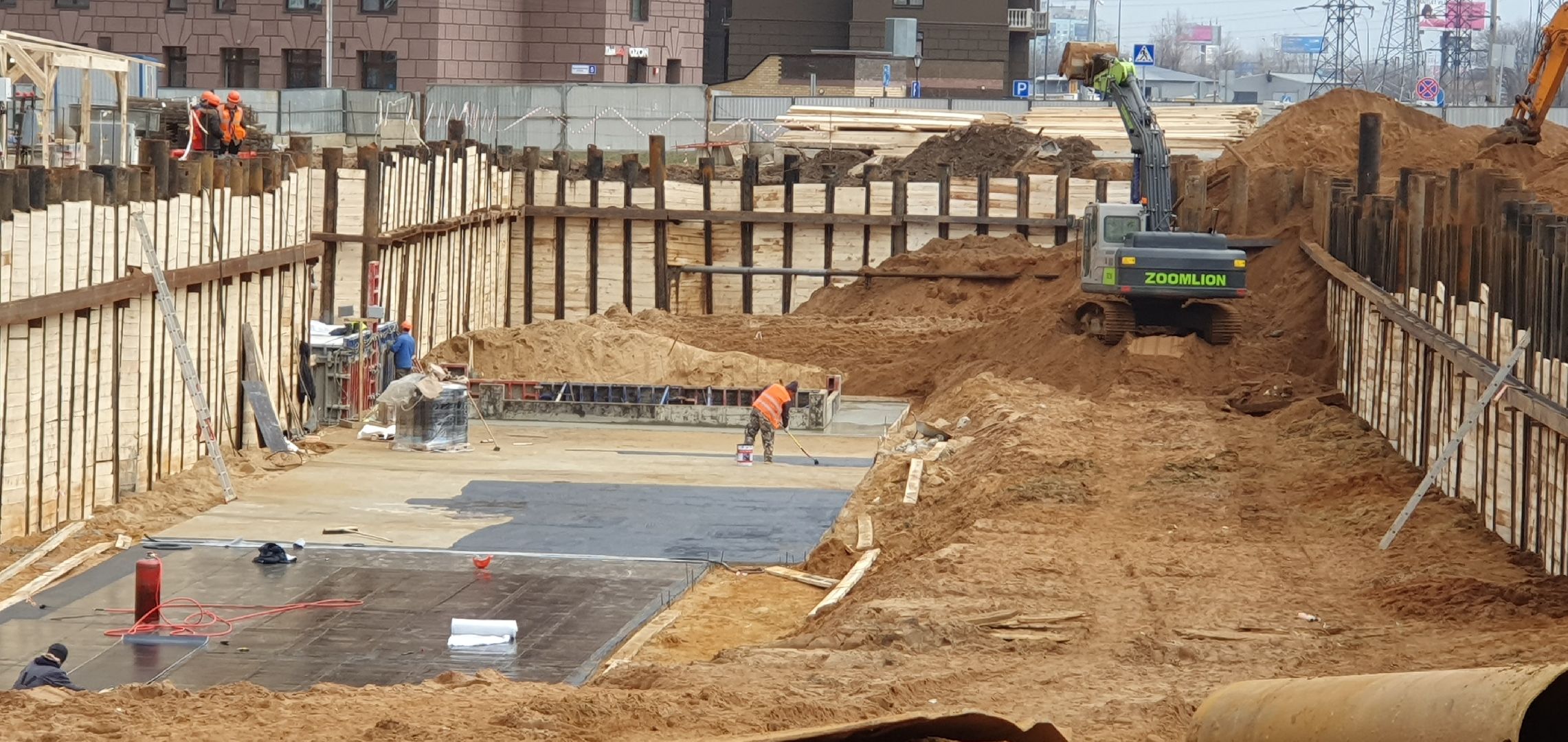 Строительство, поликлиника, Котельники, Подмосковье, нулевой цикл