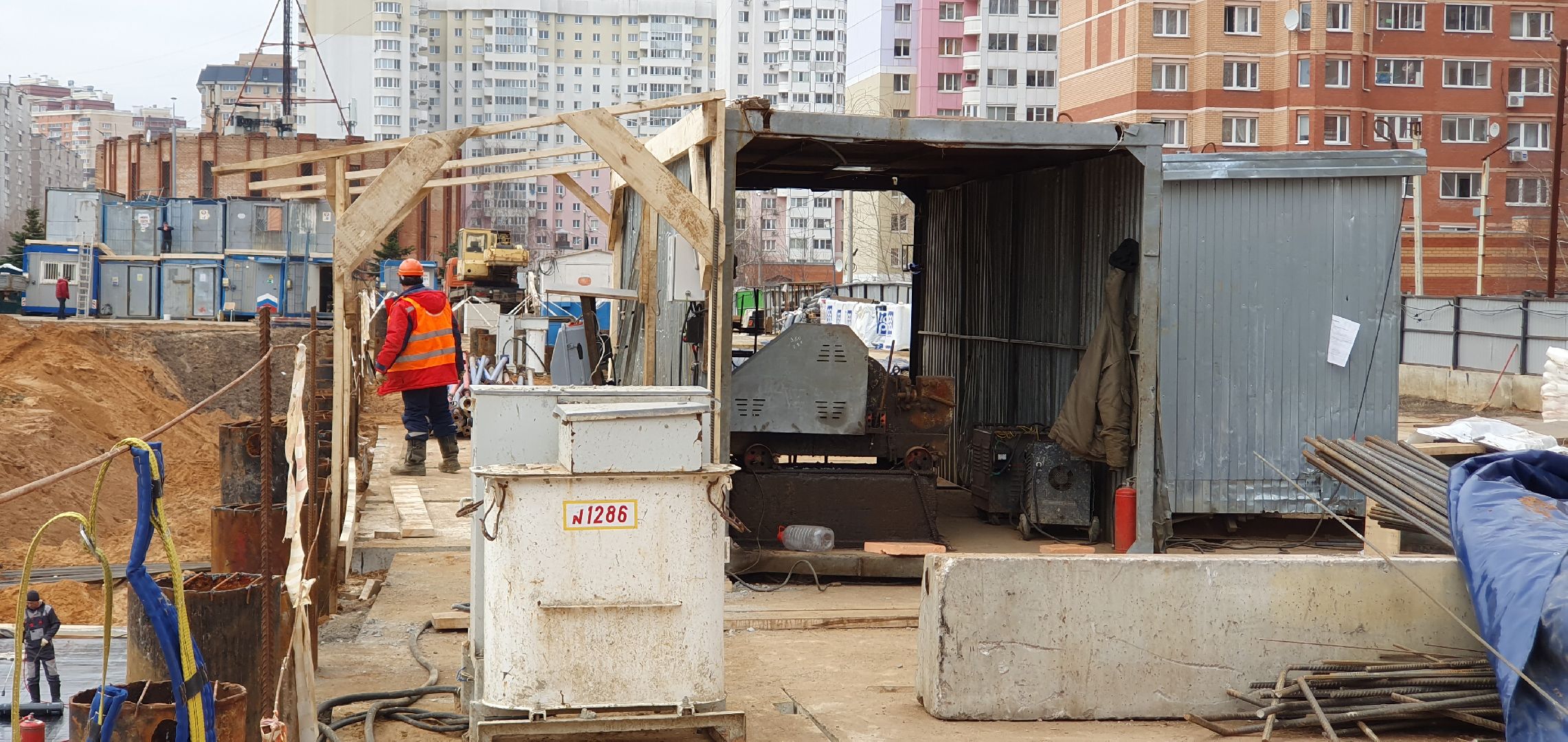 Строительство, поликлиника, Котельники, Подмосковье, нулевой цикл