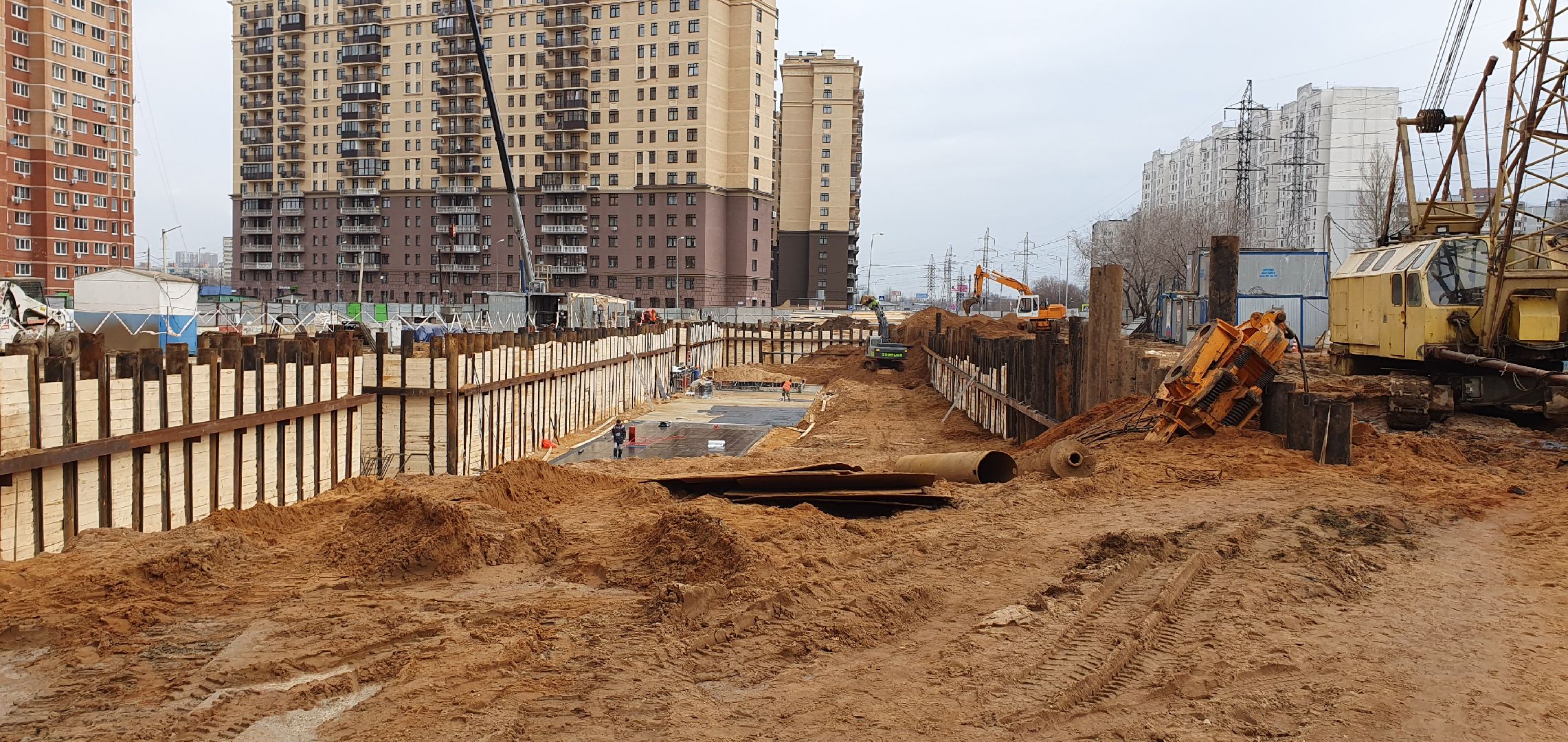 Строительство, поликлиника, Котельники, Подмосковье, нулевой цикл