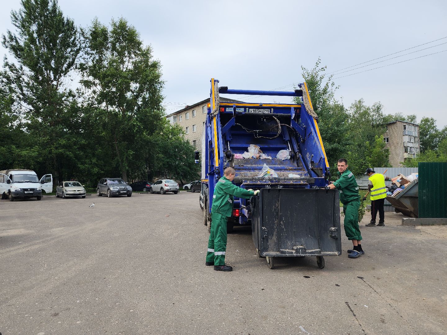 контейнерная площадка, вывоз мусора, уборка мусора, Старая Купавна, Богородский городской округ,