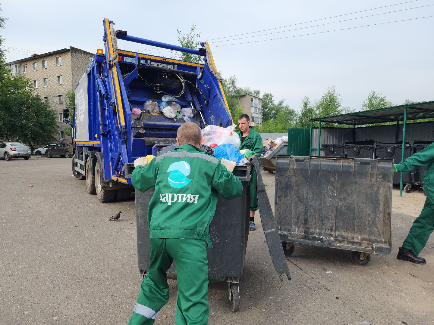 контейнерная площадка, вывоз мусора, уборка мусора, Старая Купавна, Богородский городской округ,