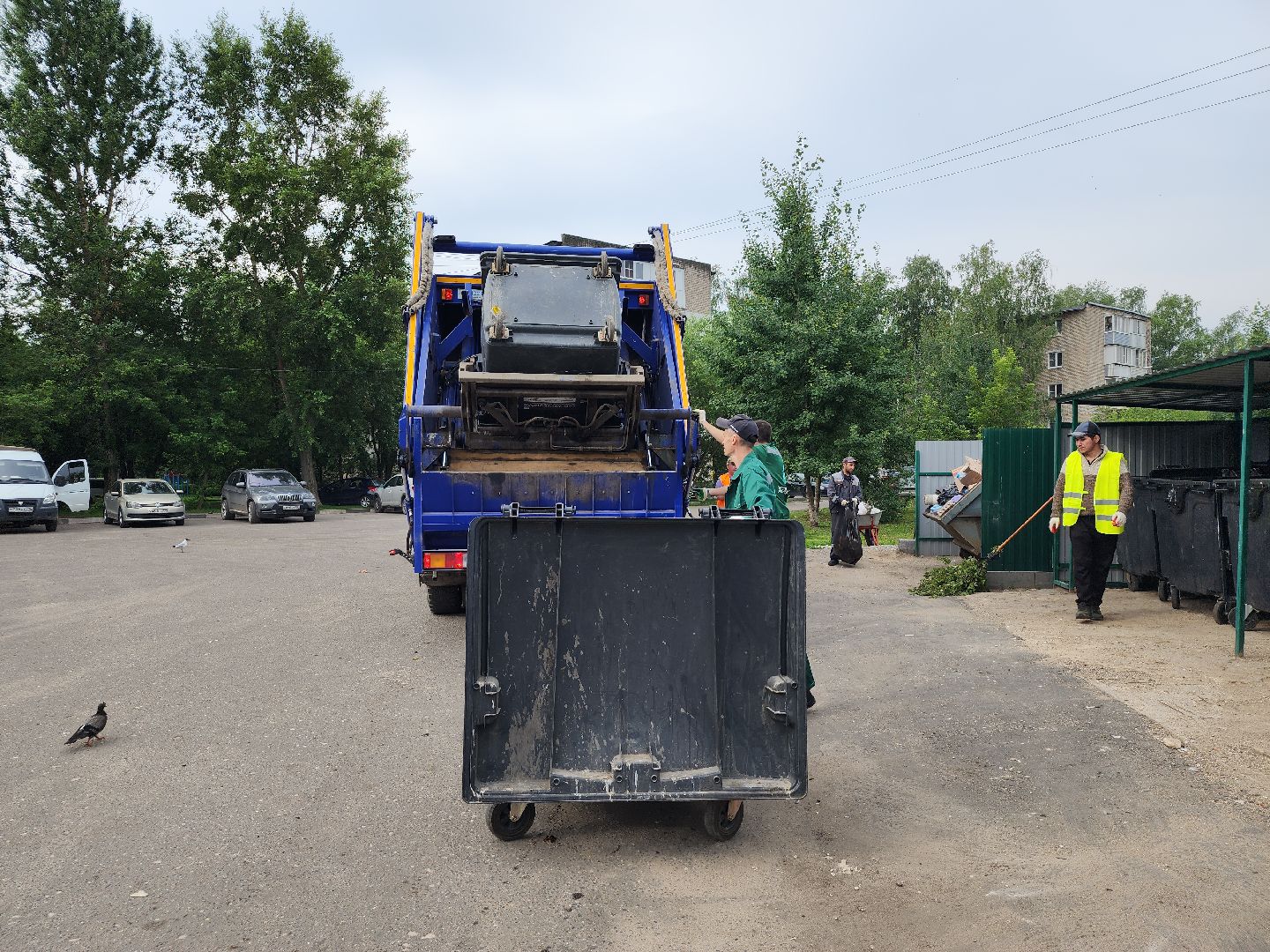 контейнерная площадка, вывоз мусора, уборка мусора, Старая Купавна, Богородский городской округ,