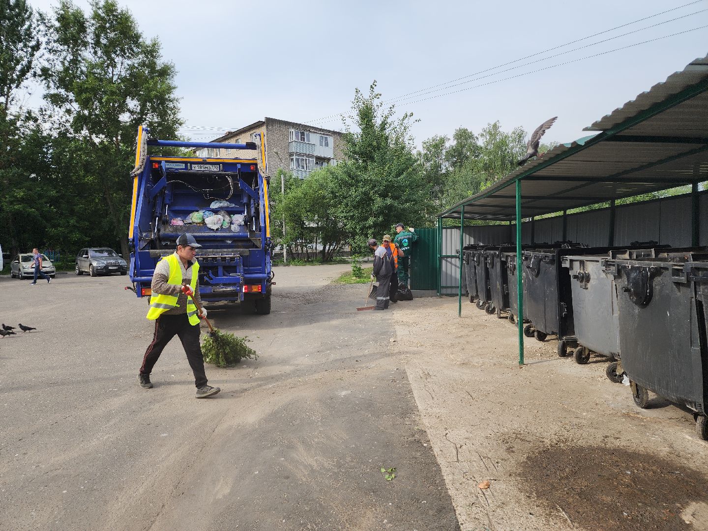 контейнерная площадка, вывоз мусора, уборка мусора, Старая Купавна, Богородский городской округ,