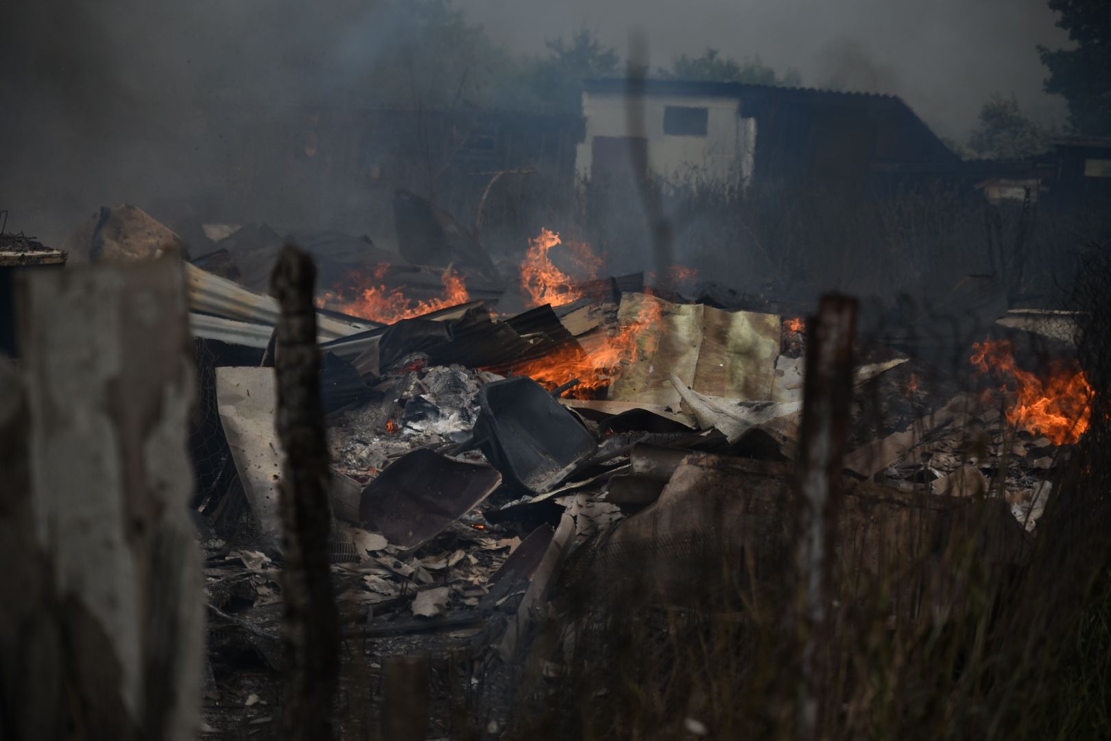 Заворово, Бронницкие пожарные, Тушение пожара, Возгорание сараев, Раменский округ,