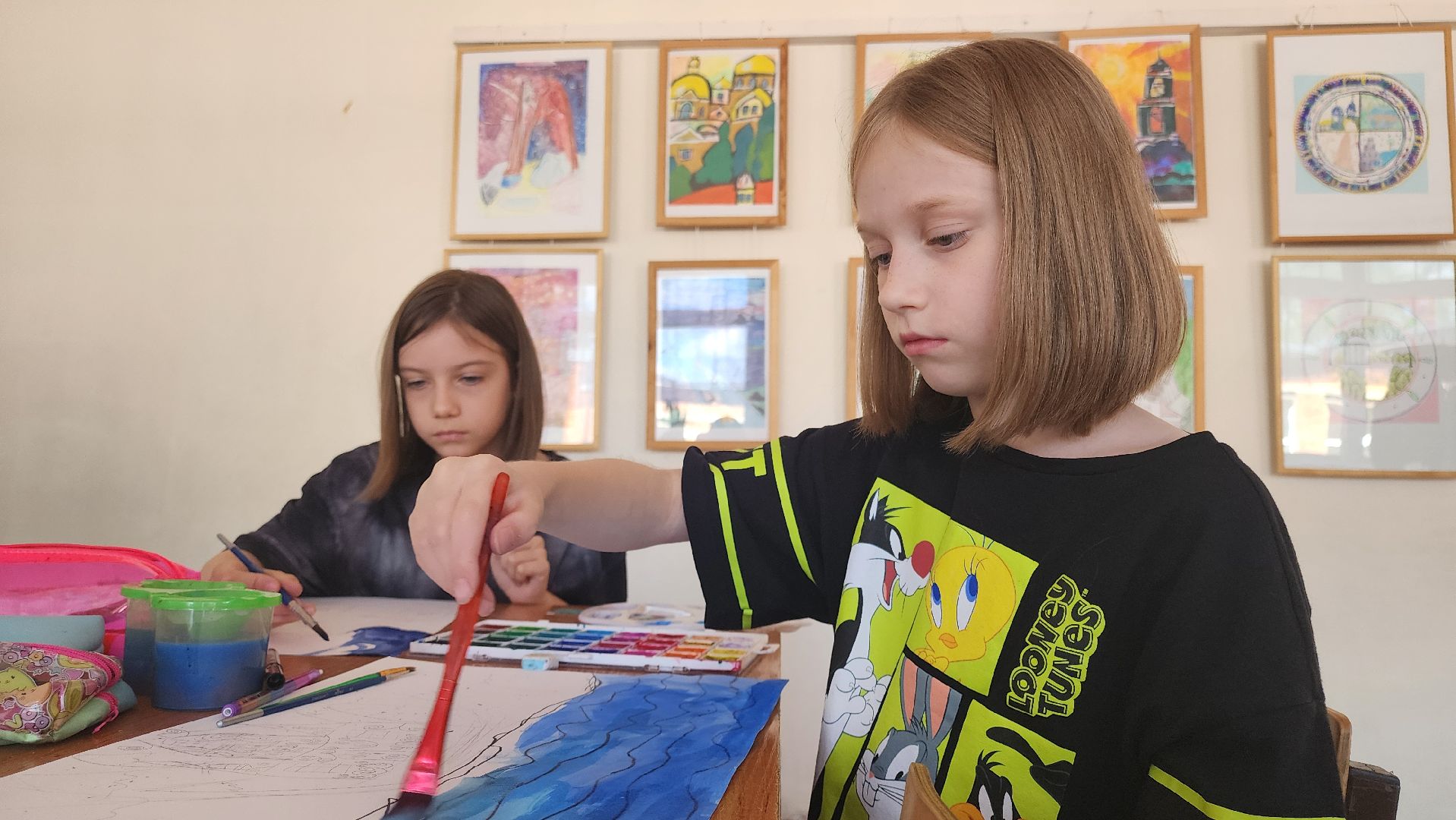 кашира, школа 1, детский лагерь, школьный лагерь, акварельки, рисование, изобразительное искусство, история искусства,