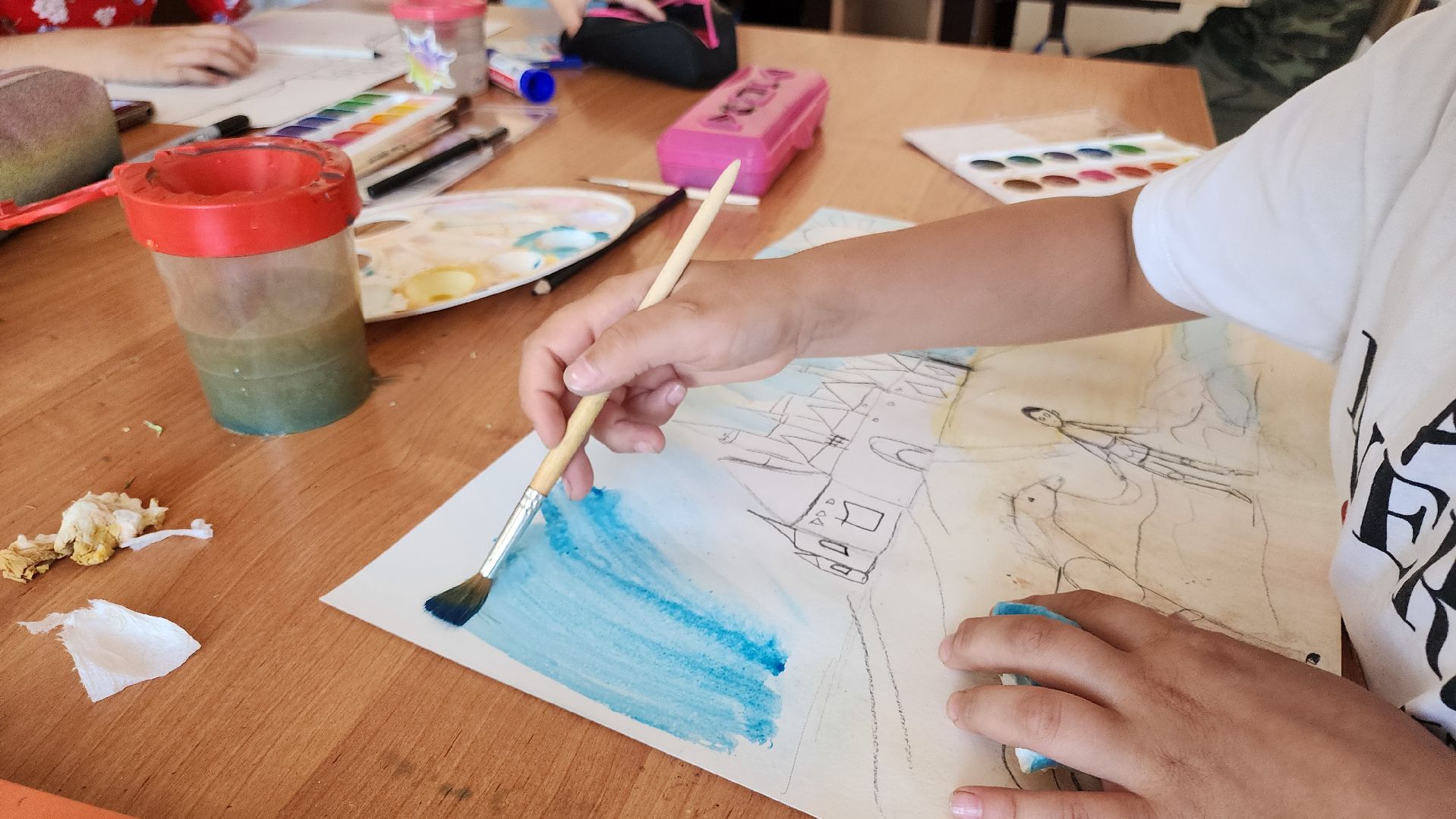 кашира, школа 1, детский лагерь, школьный лагерь, акварельки, рисование, изобразительное искусство, история искусства,