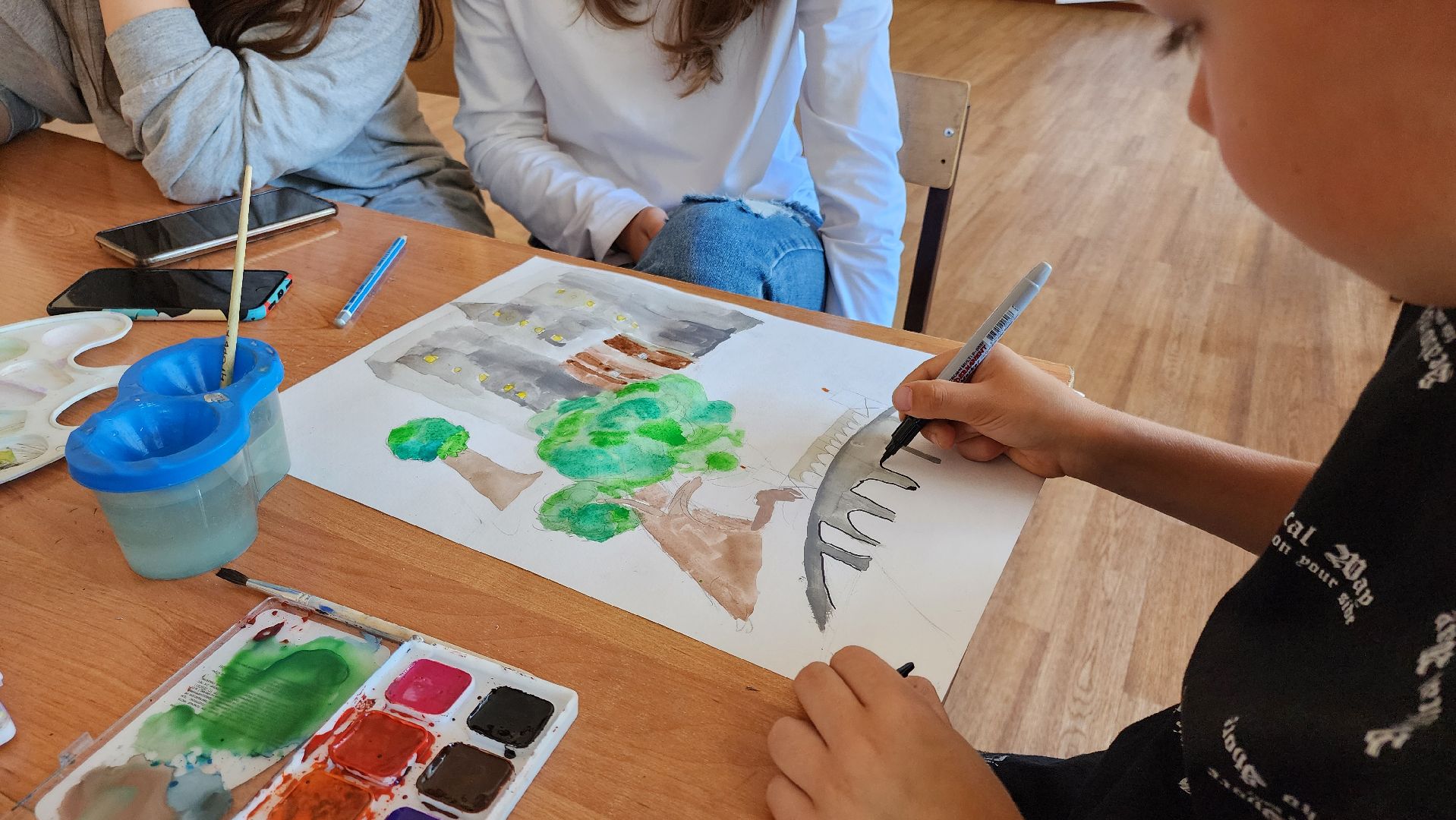 кашира, школа 1, детский лагерь, школьный лагерь, акварельки, рисование, изобразительное искусство, история искусства,