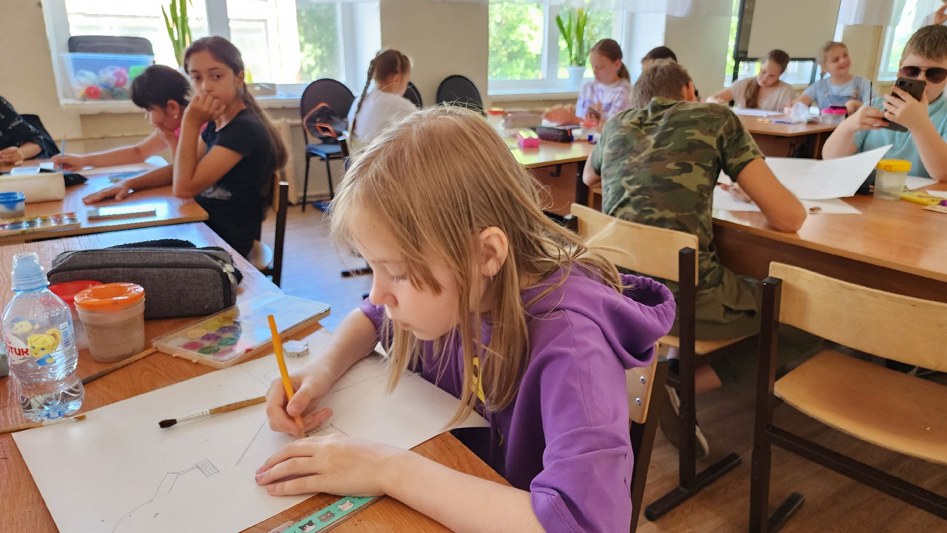 кашира, школа 1, детский лагерь, школьный лагерь, акварельки, рисование, изобразительное искусство, история искусства,
