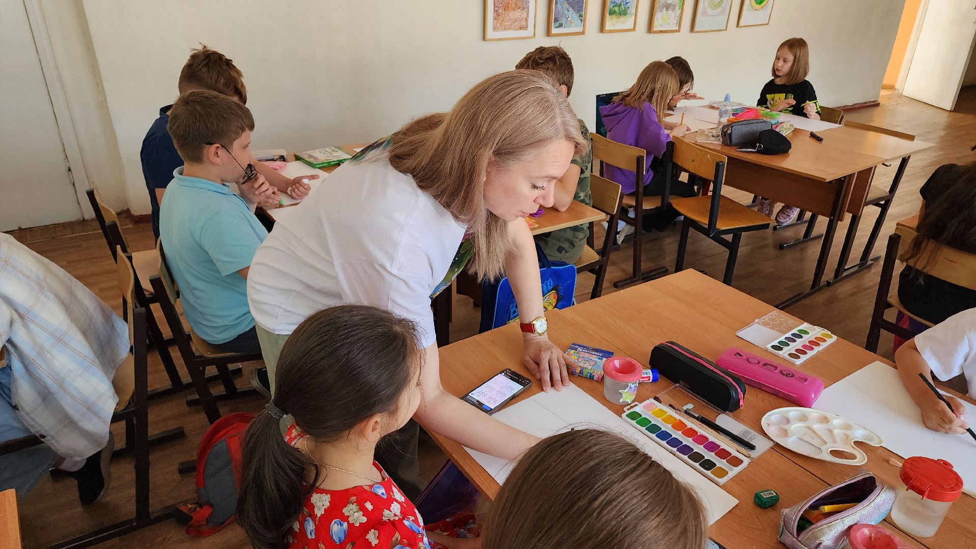 кашира, школа 1, детский лагерь, школьный лагерь, акварельки, рисование, изобразительное искусство, история искусства,