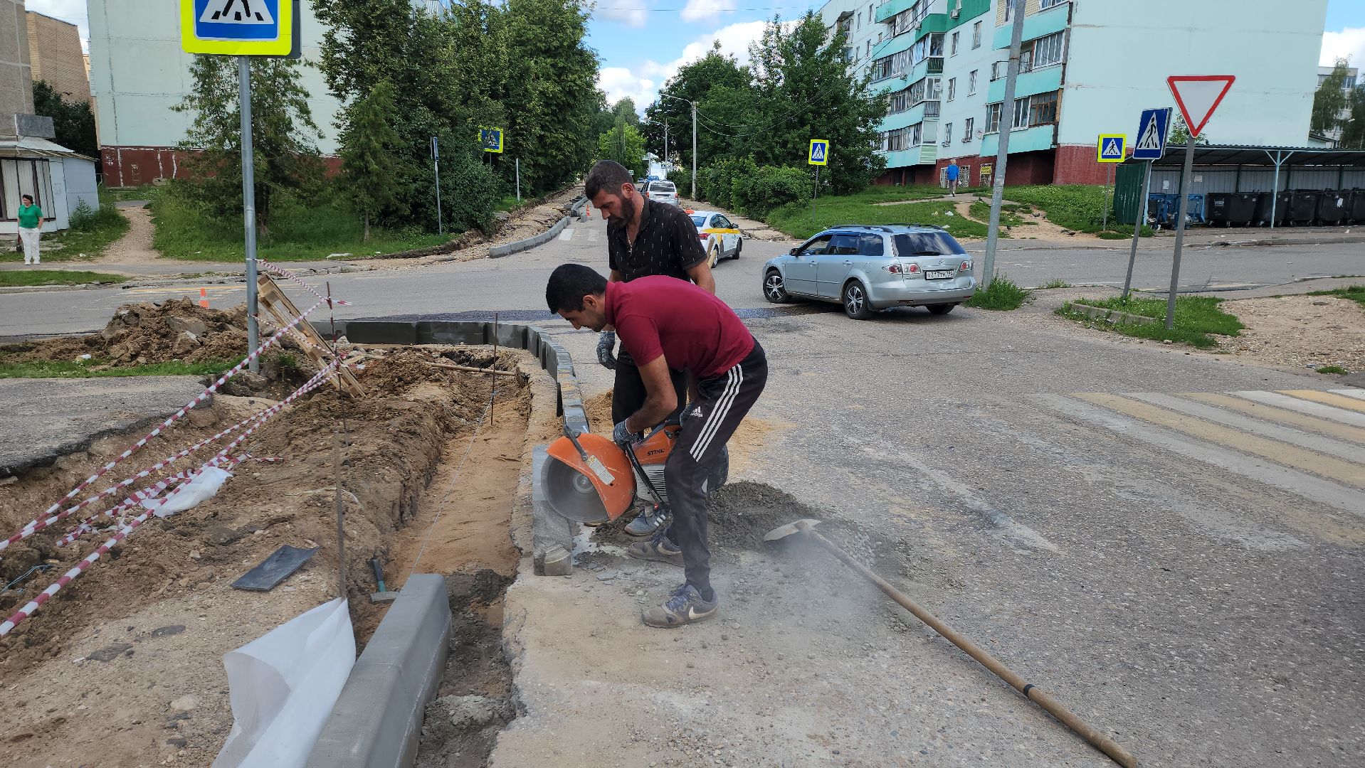 Ремонт дорог, Ремонт тротуаров, Руза, рузский городской округ, дорожные работы, московская область, подмосковье,