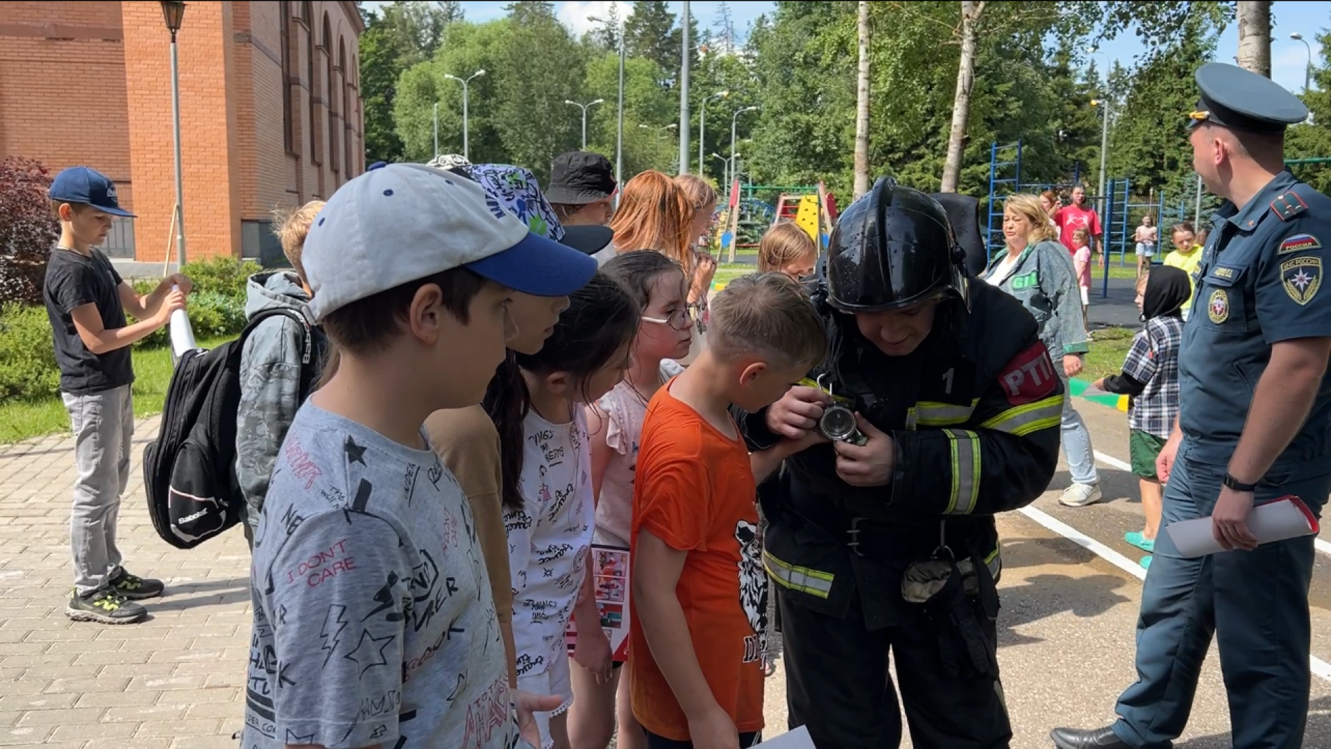 химки, пожарные, школьный лагерь, пожарная безопасность,профилактика пожаров,