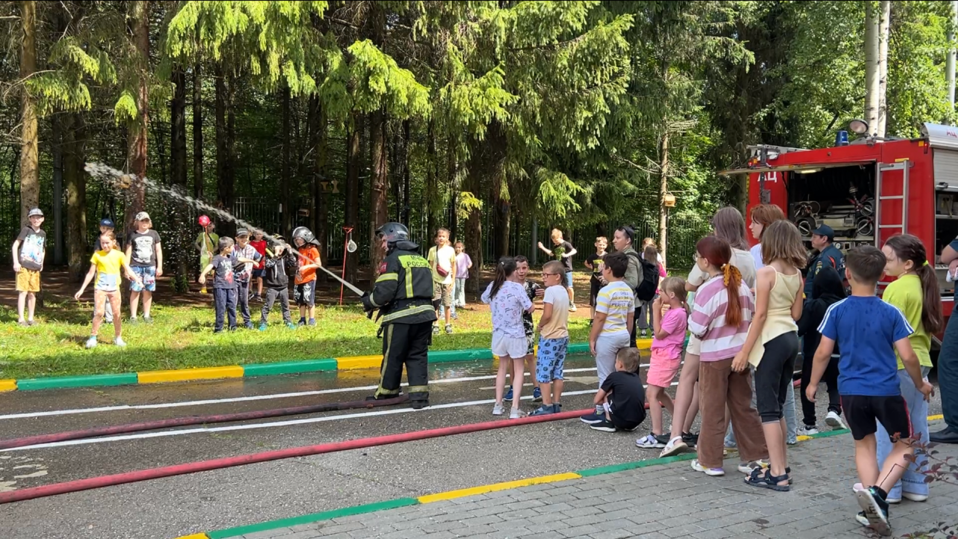 химки, пожарные, школьный лагерь, пожарная безопасность,профилактика пожаров,