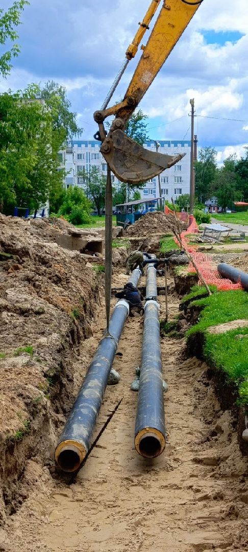 Талдом, Запрудня, Ремонт теплосетей,