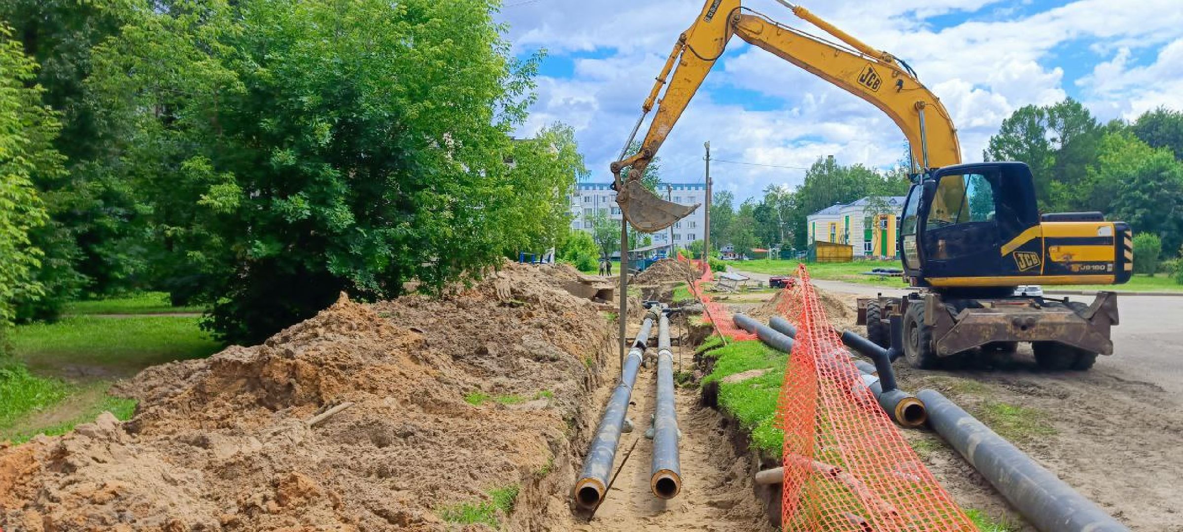 Талдом, Запрудня, Ремонт теплосетей,