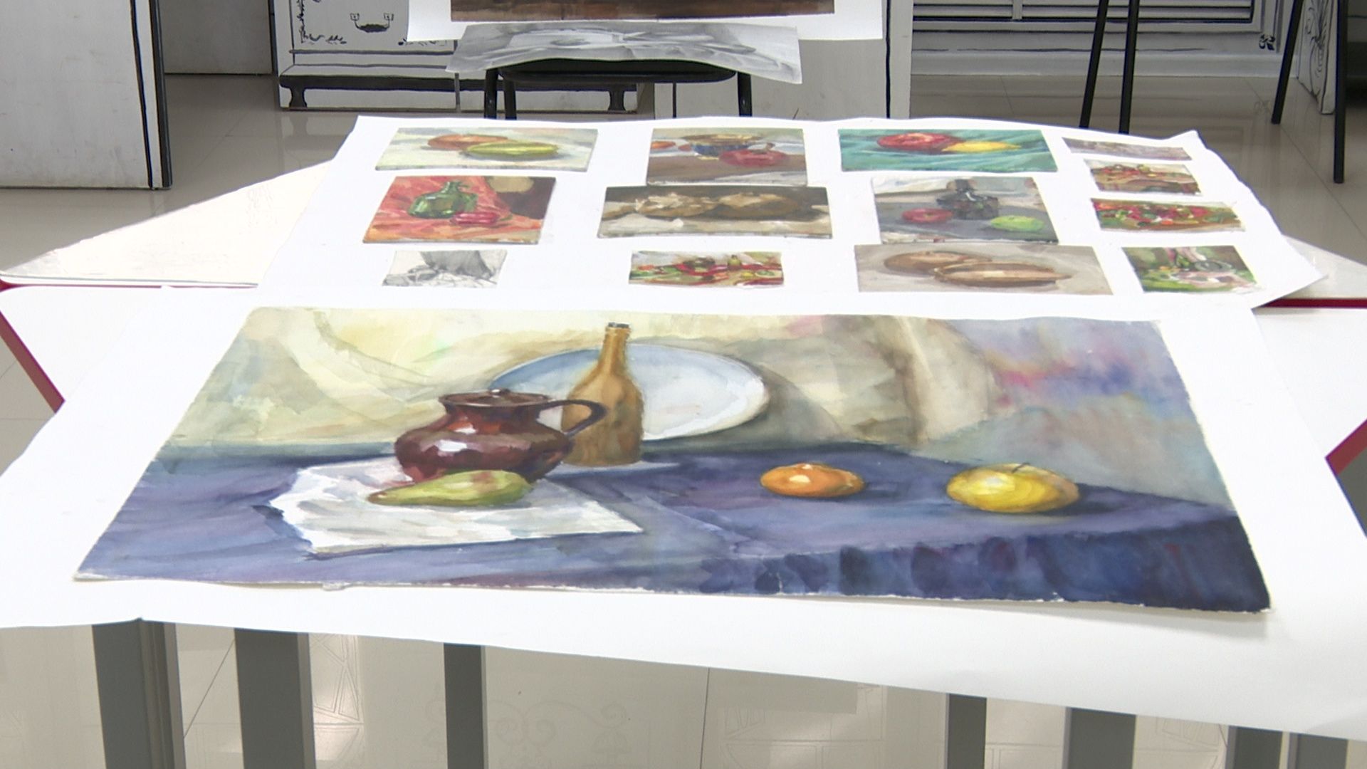 Реутов, библиотека, художник, картины, выставка, акварель, карандаш,