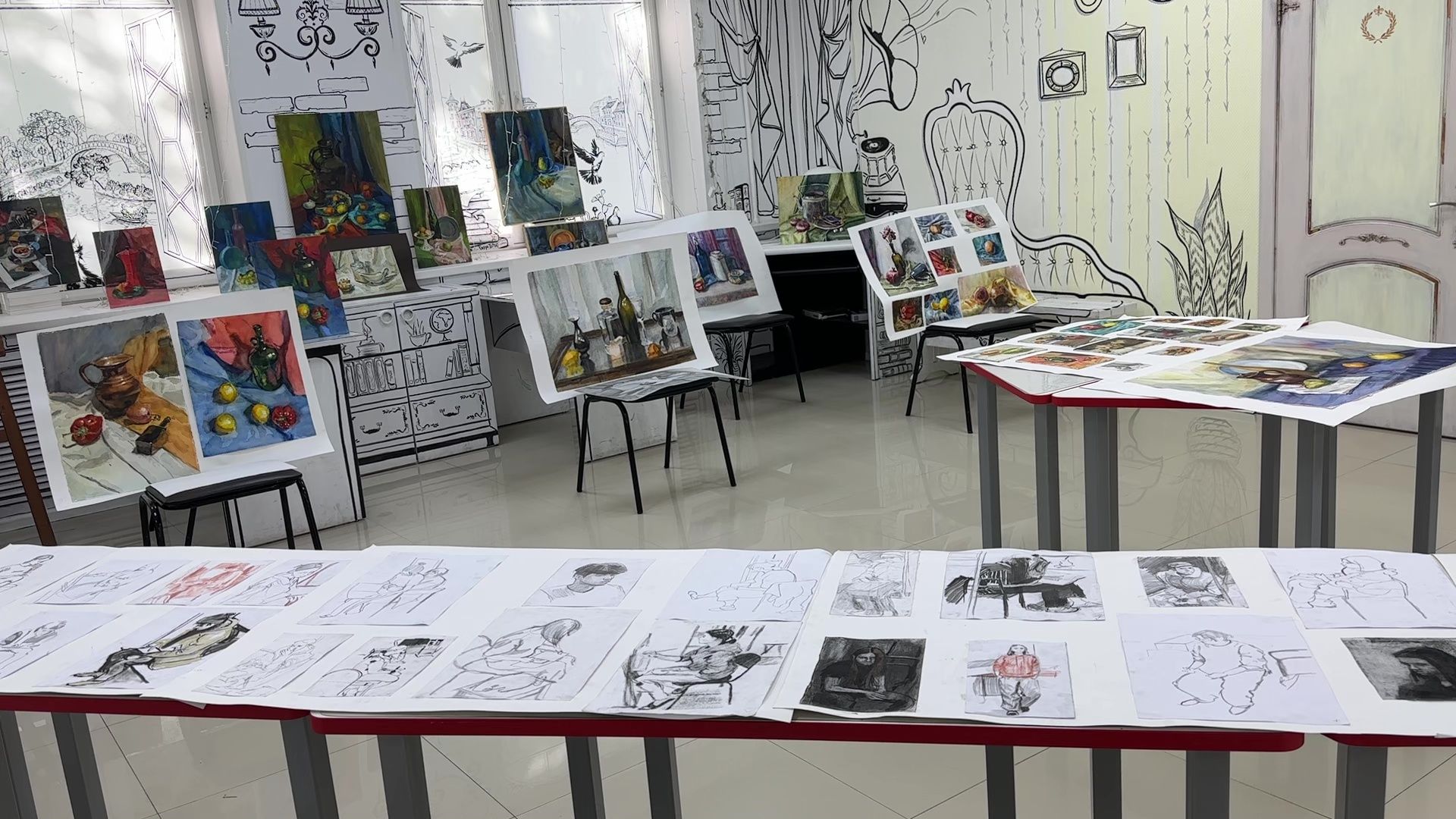 Реутов, библиотека, художник, картины, выставка, акварель, карандаш,