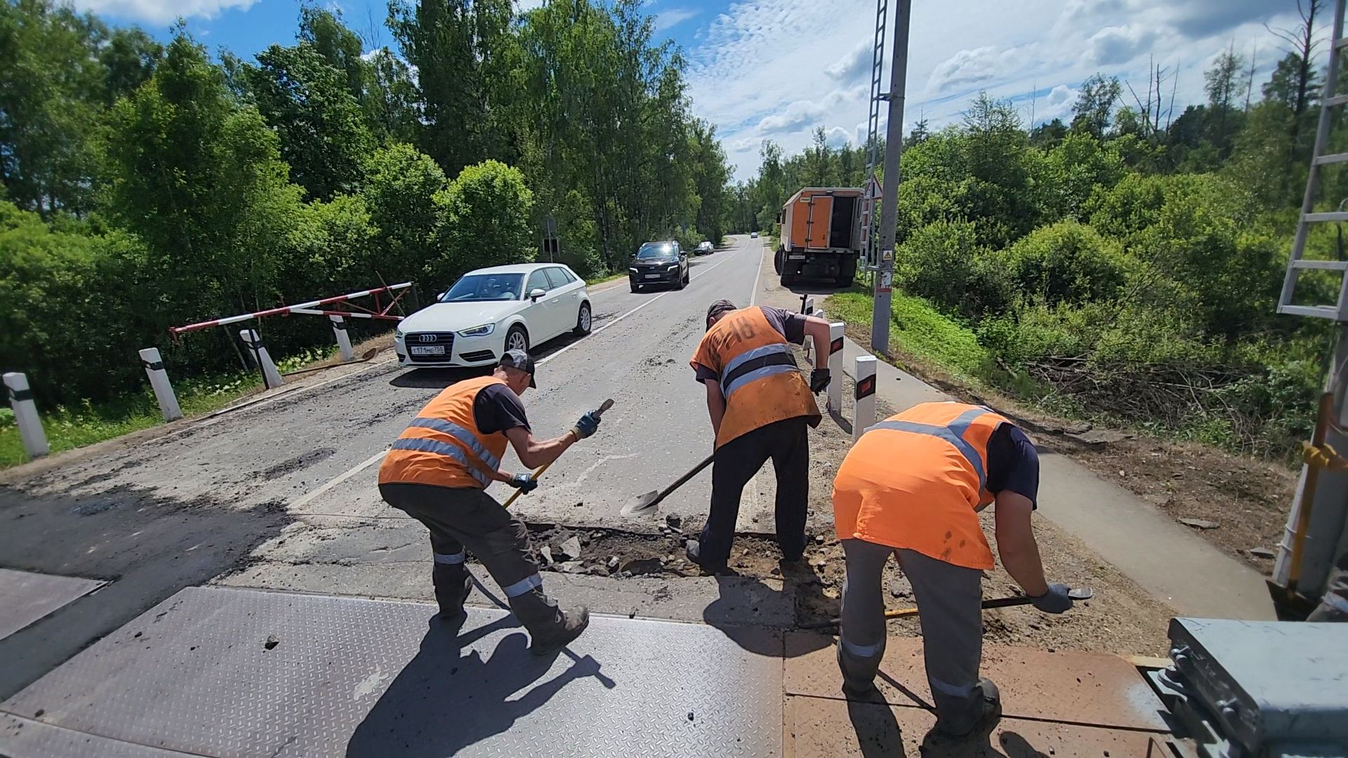 Одинцово, часцы, дороги, железнодорожный переезд, ремонт,