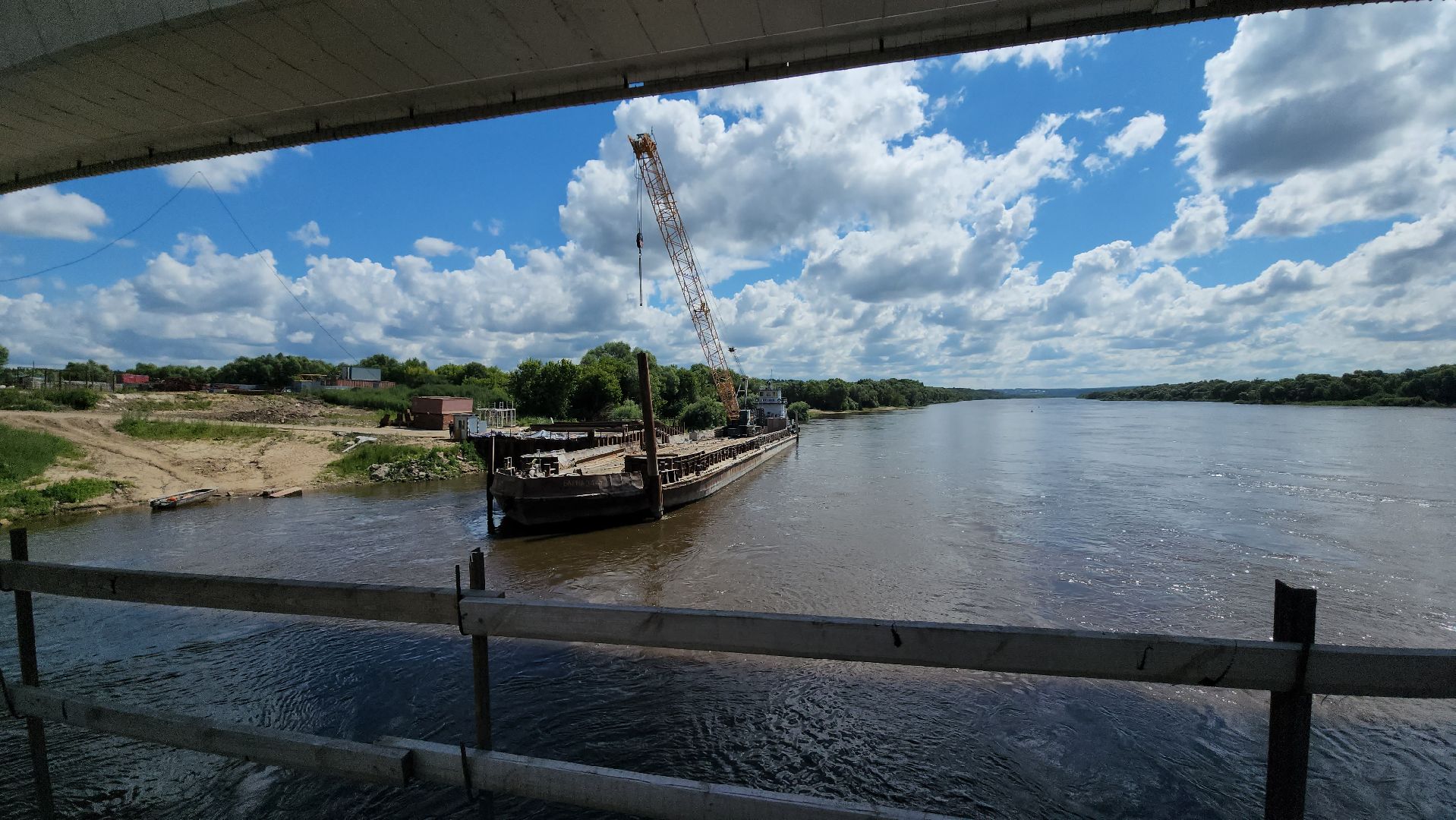 серпухов, трасса М2, строительство моста, река Ока, надвижка пролетного строения,