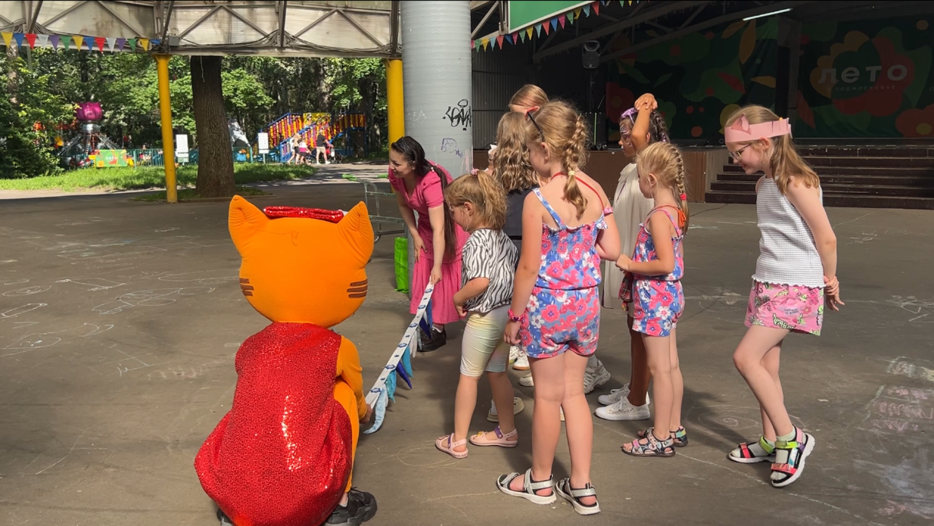 химки, кошки, парк, детский праздник, дети,