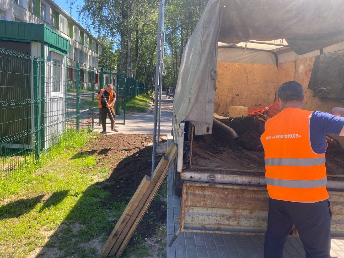 пушкино, озеленение города, благоустройство, газон, трава, цветы,