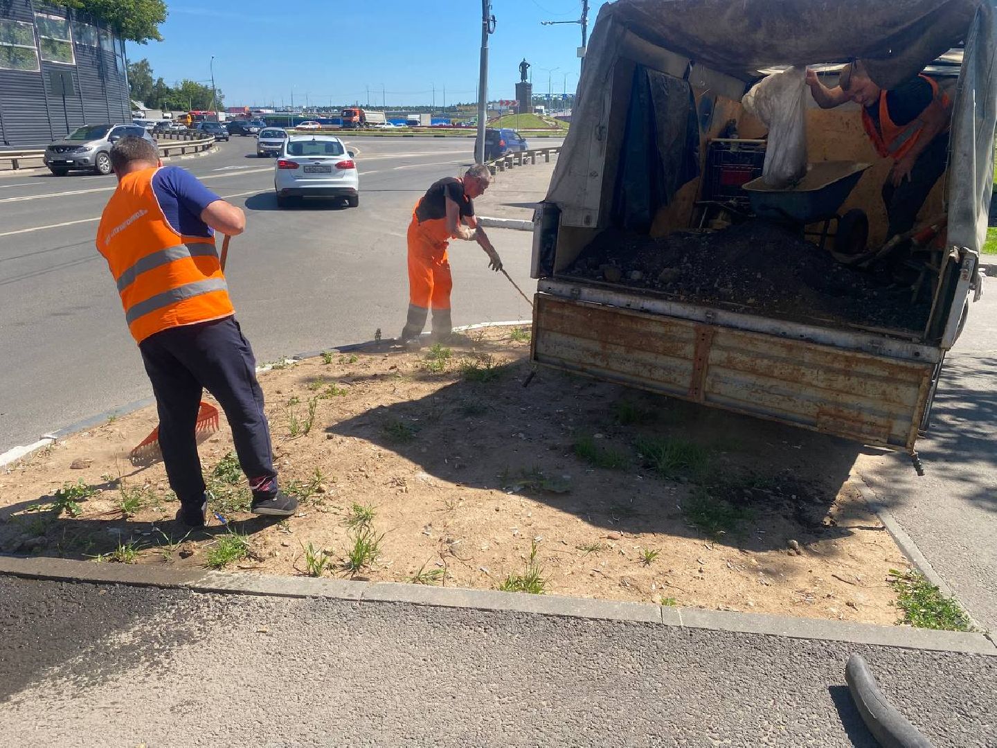 пушкино, озеленение города, благоустройство, газон, трава, цветы,