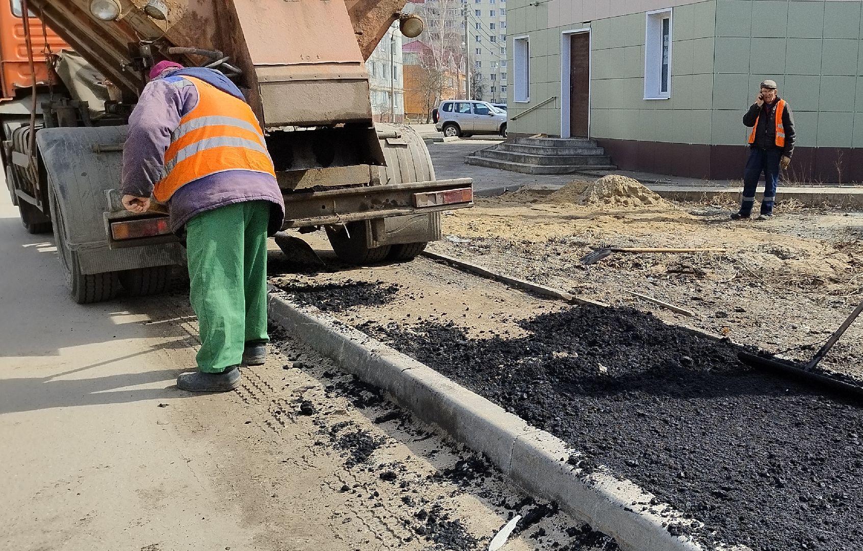 Луховицы, Ремонт тротуара, ЖКХ