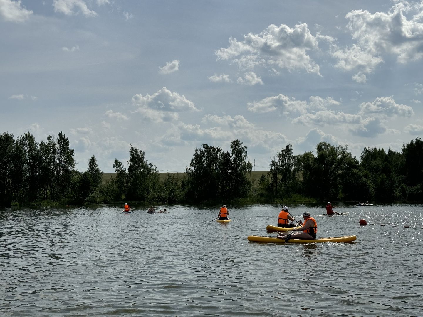 Активное долголетие, сапсерфинг, Сплав по пруду, Мамоновский пруд, Пляж Слобода Парк, Ленинский городской округ,