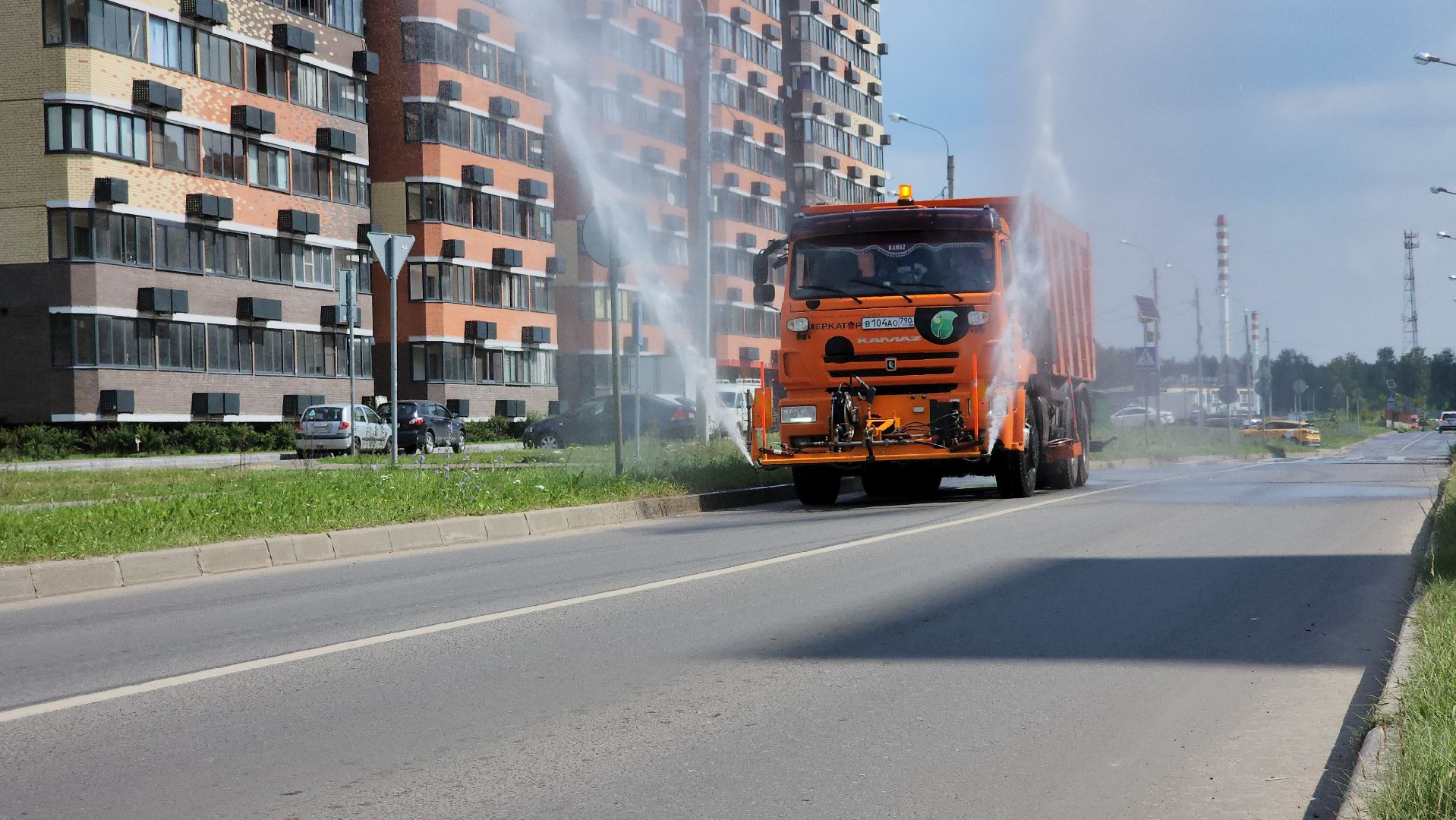 жкх, благоуйстройство, полив дорог, Лосино-Петровский,